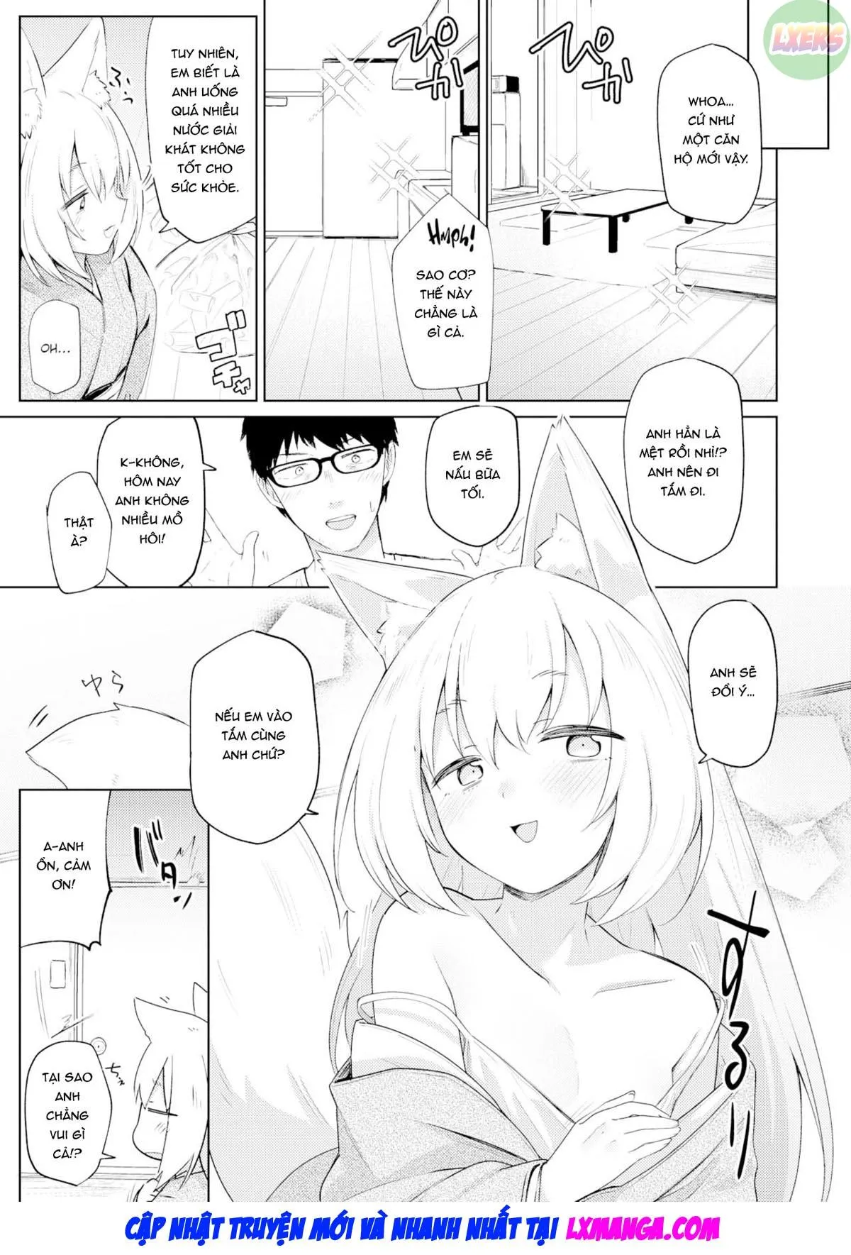 HentaiVN.net - Ảnh 8 - Giving Back Loving Fox [Oshikake Kitsune no Ongaeshi; A Fussy Fox's Repayment] - Oneshot