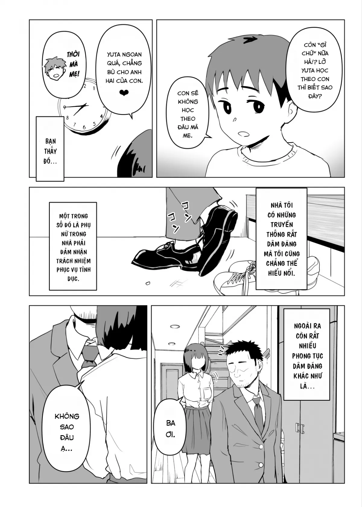 HentaiVN.net - Ảnh 10 - Uchi de wa Kazoku Sex wa Joushiki Rashii - Chap 1