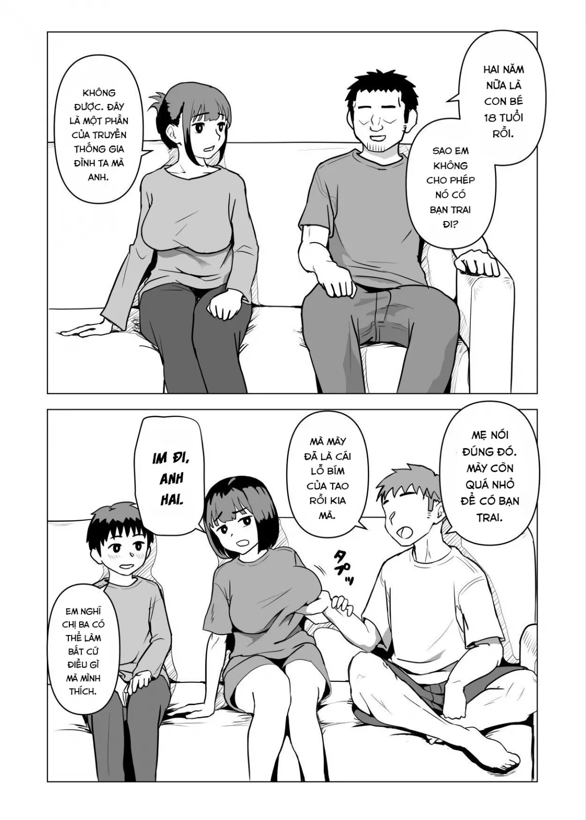 HentaiVN.net - Ảnh 6 - Uchi de wa Kazoku Sex wa Joushiki Rashii - Chap 3