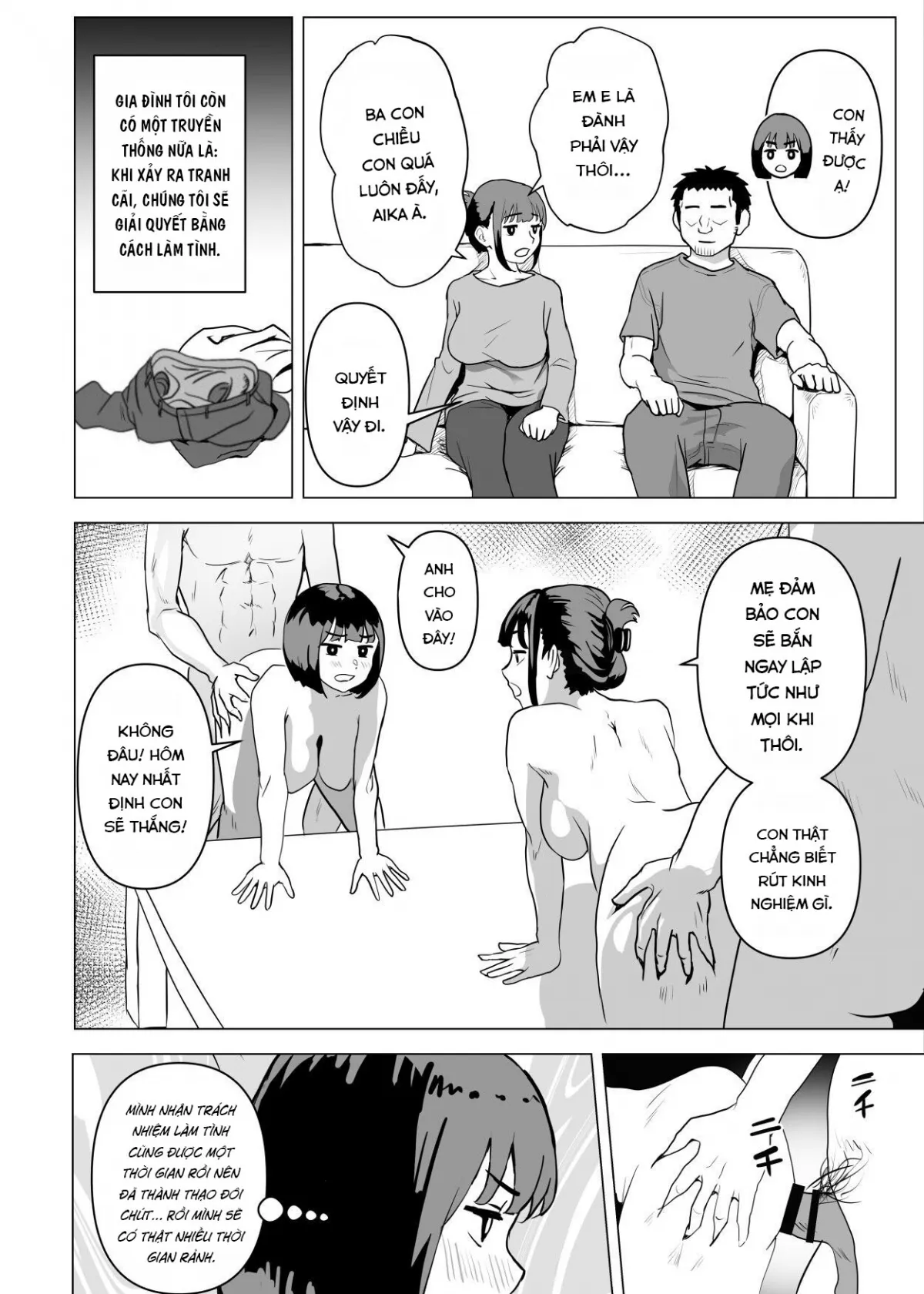 HentaiVN.net - Ảnh 8 - Uchi de wa Kazoku Sex wa Joushiki Rashii - Chap 3