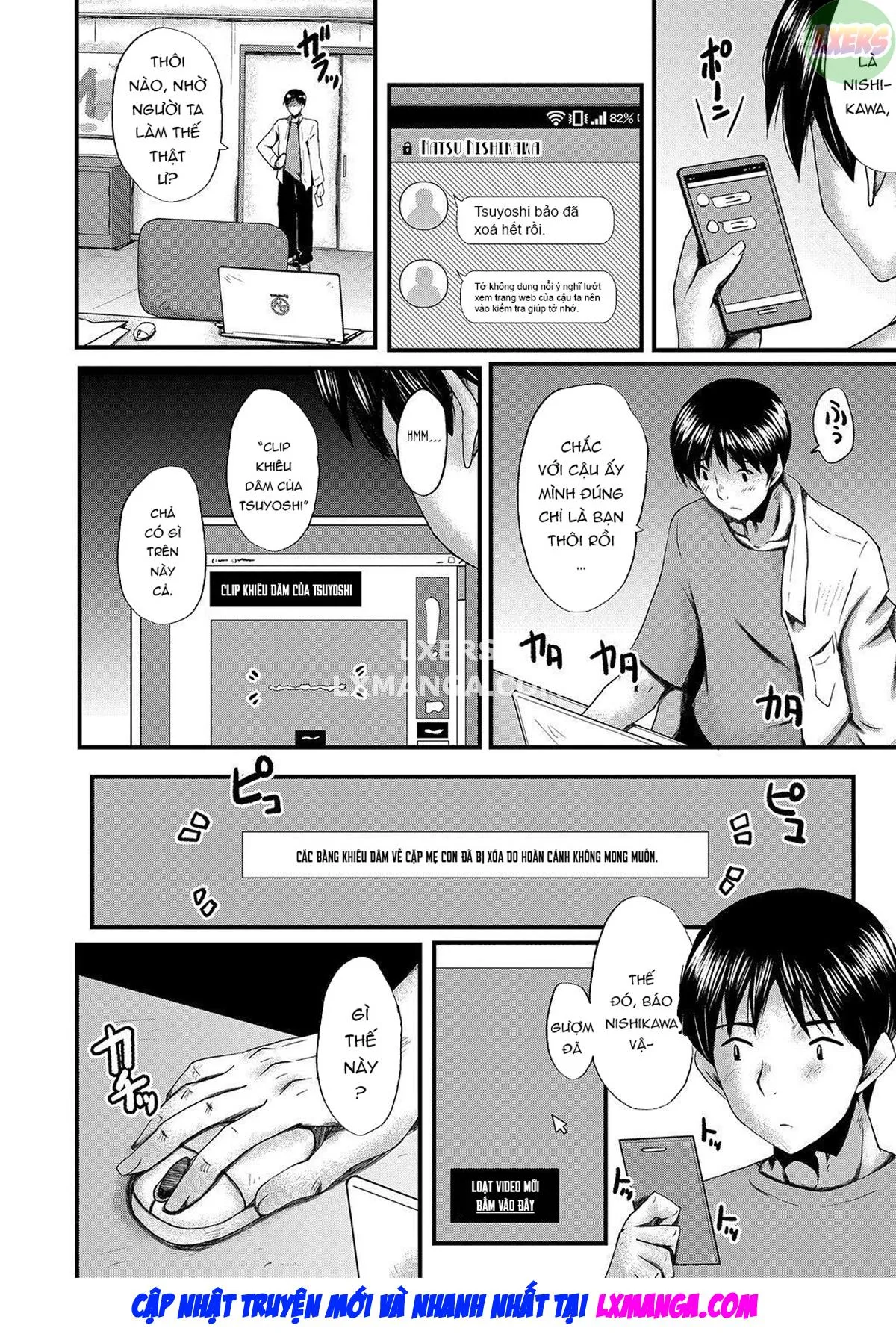 HentaiVN.net - Ảnh 7 - My friend stole away both my childhood friend and my mother [Tomodachi, Osananajimi mo Kaa-san mo Netorareru] - Chap 5