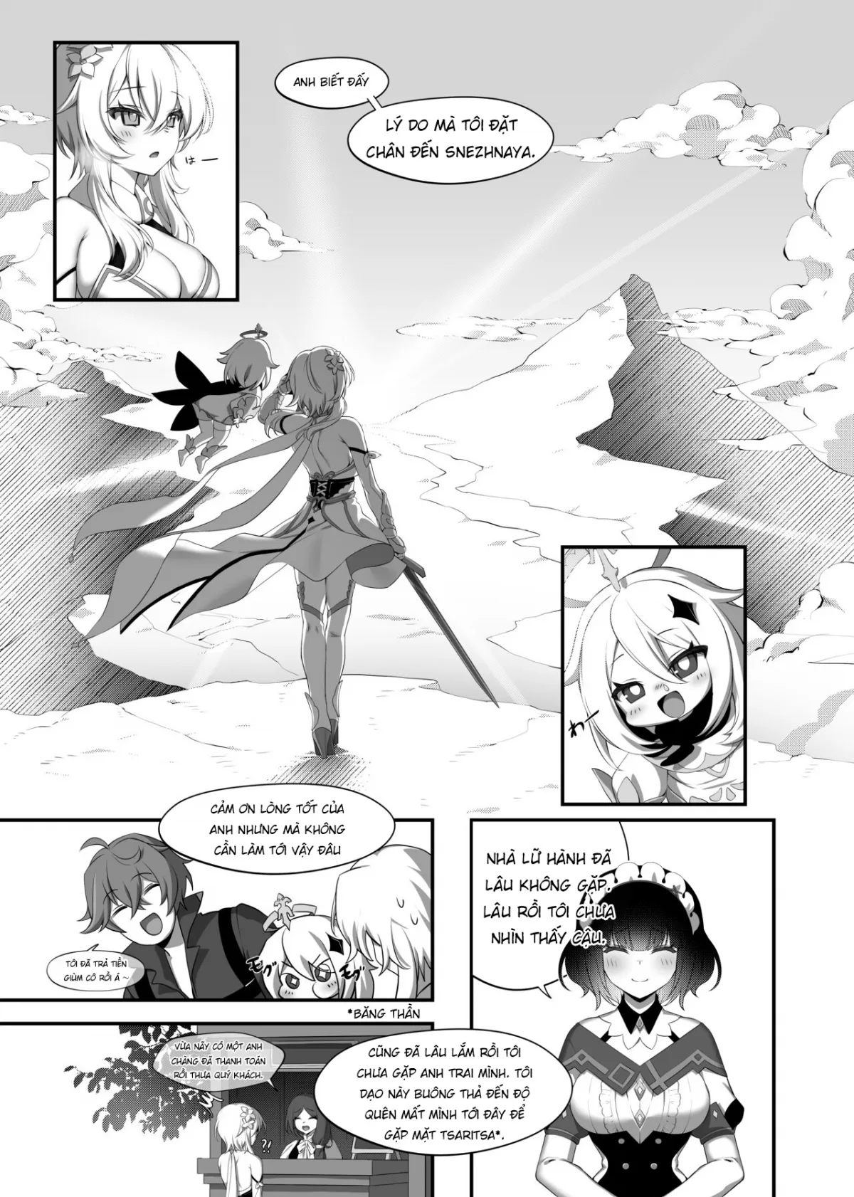 HentaiVN.net - Ảnh 8 - Lumine cùng Childe ở Snezhnaya [Yukiguni kara kita Koibito] - Oneshot