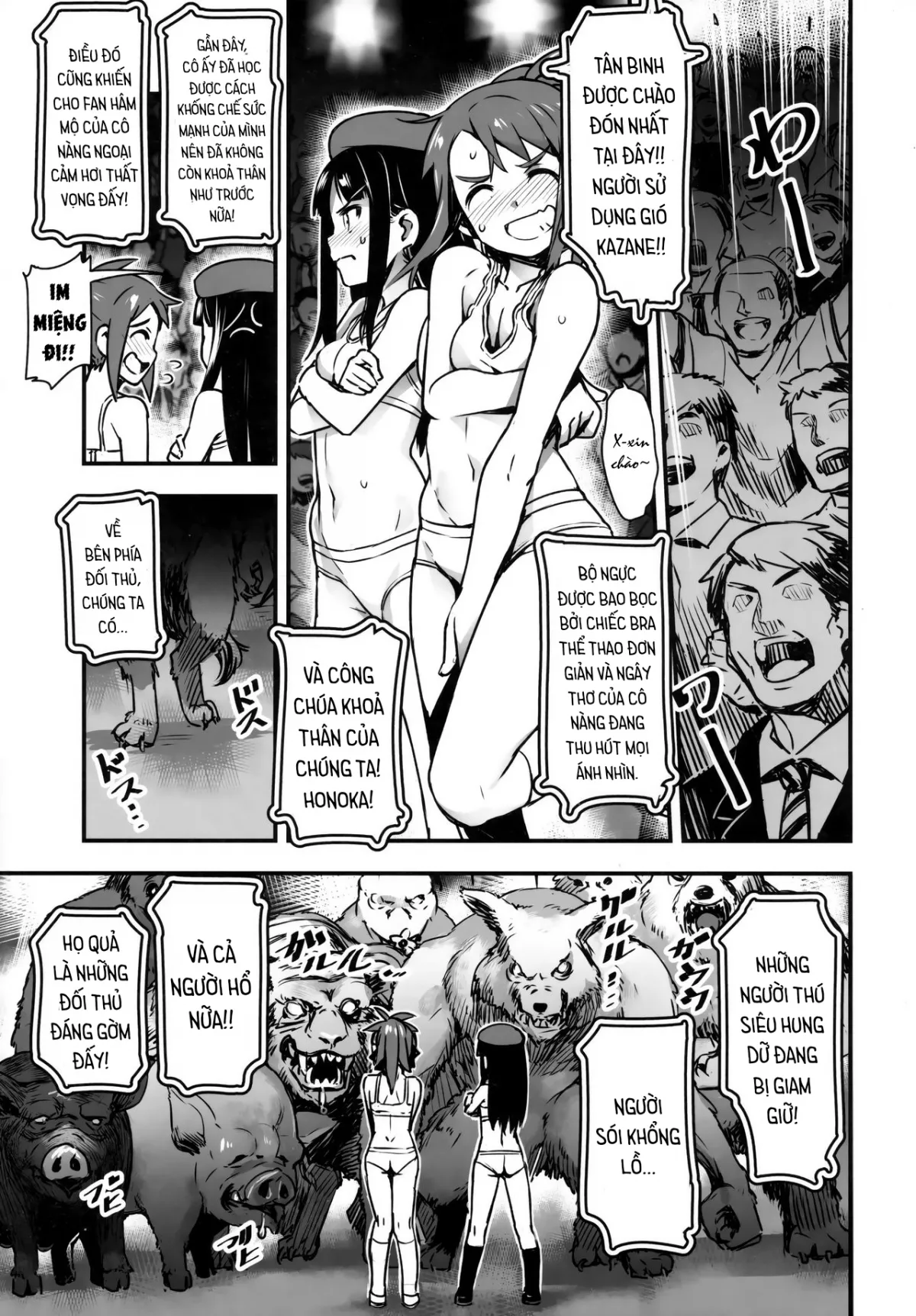HentaiVN.net - Ảnh 12 - Hadakahime Honoka San Kyodai Osubuta vs Chounouryoku Shoujo! - Oneshot - A