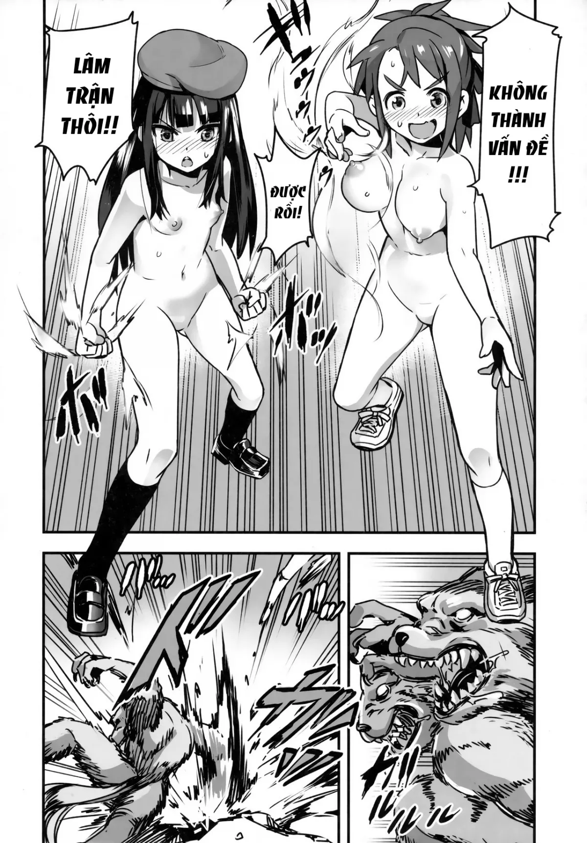 HentaiVN.net - Ảnh 17 - Hadakahime Honoka San Kyodai Osubuta vs Chounouryoku Shoujo! - Oneshot - A