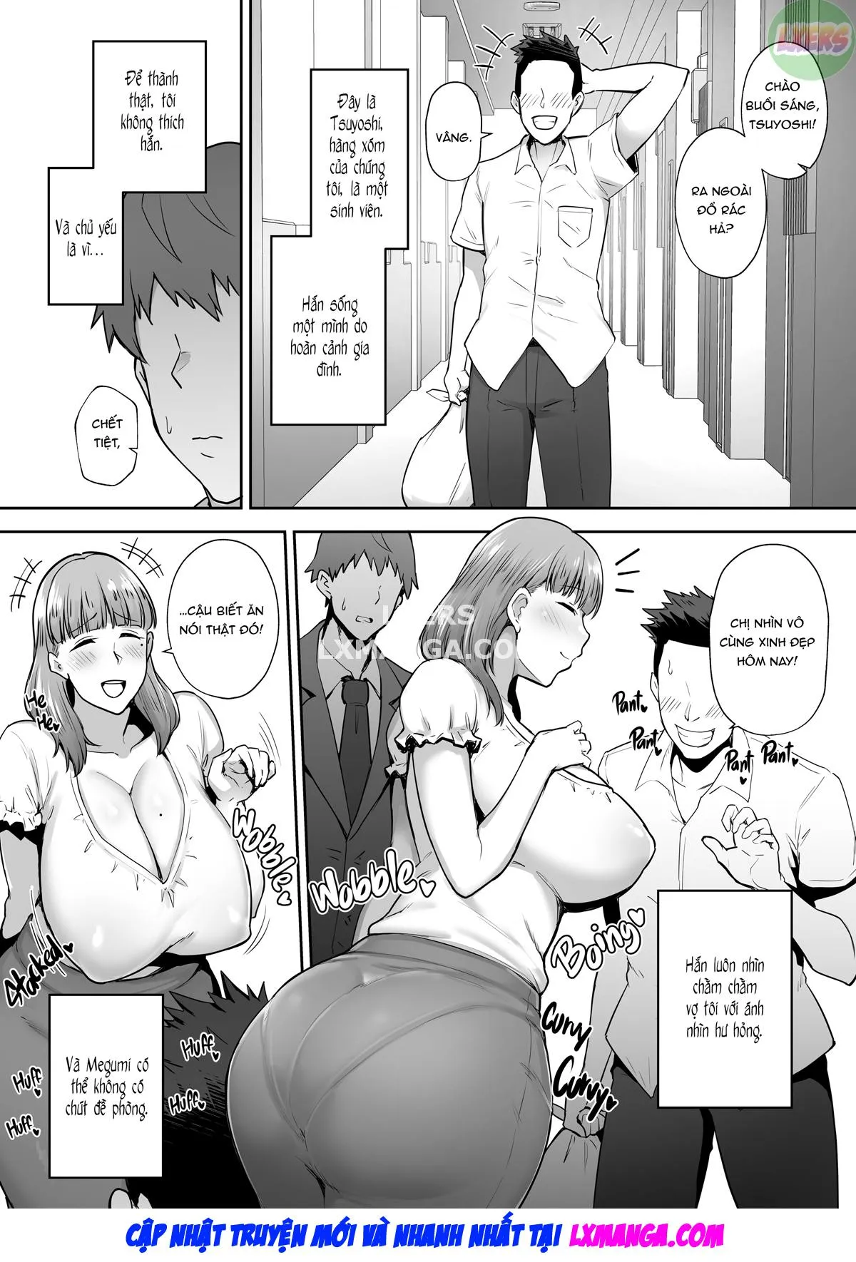 HentaiVN.net - Ảnh 5 - Netorareta Bakunyuu Ottori Tsuma Megumi - Chap 1