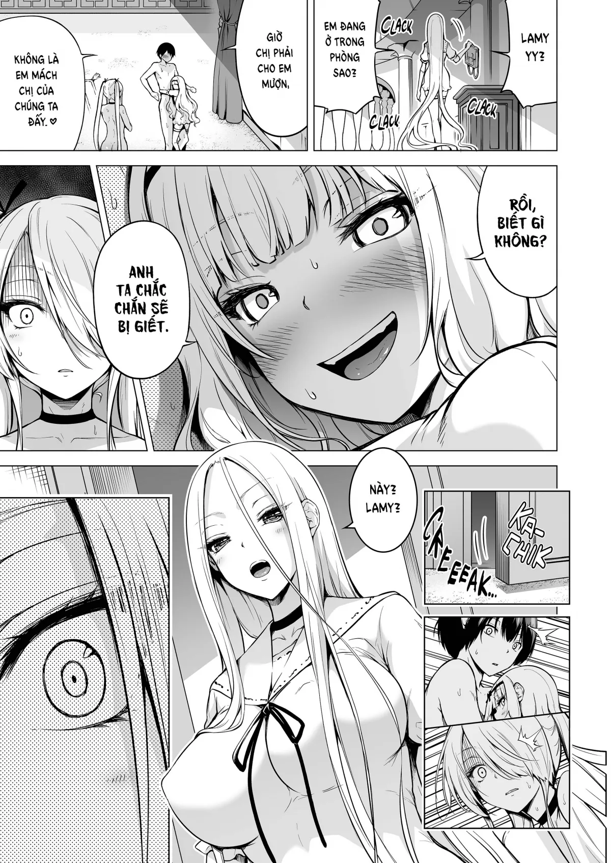HentaiVN.net - Ảnh 9 - Boku ni Shika Furenai Succubus Sanshimai ni Shiborareru Hanashi - Chap 2