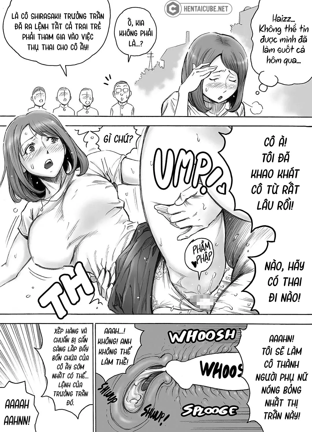 HentaiVN.net - Ảnh 14 - Toàn thị trấn giúp một người vợ có thai [Aka-chan ga Hoshii Hitozuma o Chounai Minna de Haramaseyou; Let The Whole Town Impregnate A Wife Who Wants A Child] - Chap 1