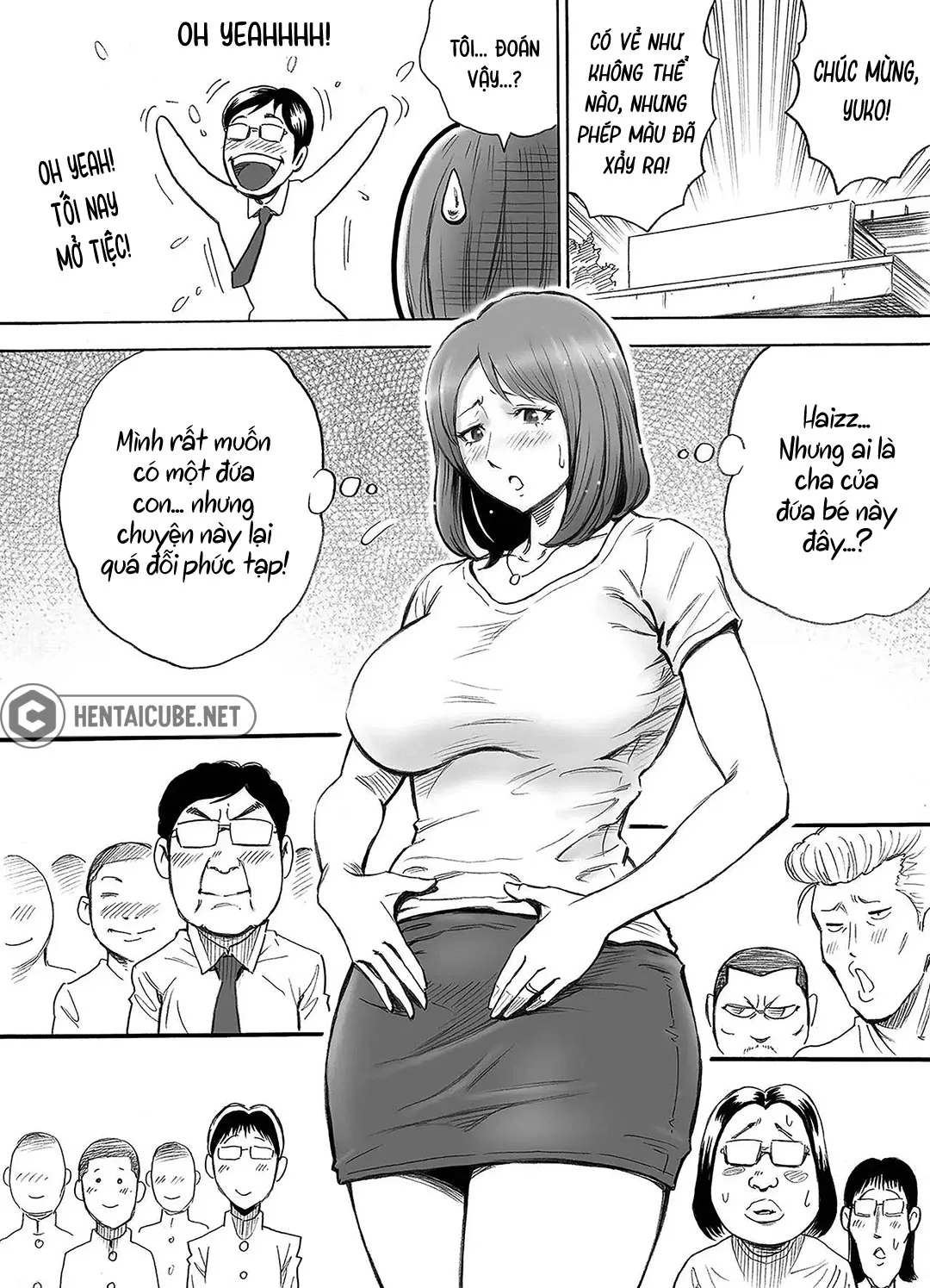 HentaiVN.net - Ảnh 19 - Toàn thị trấn giúp một người vợ có thai [Aka-chan ga Hoshii Hitozuma o Chounai Minna de Haramaseyou; Let The Whole Town Impregnate A Wife Who Wants A Child] - Chap 1