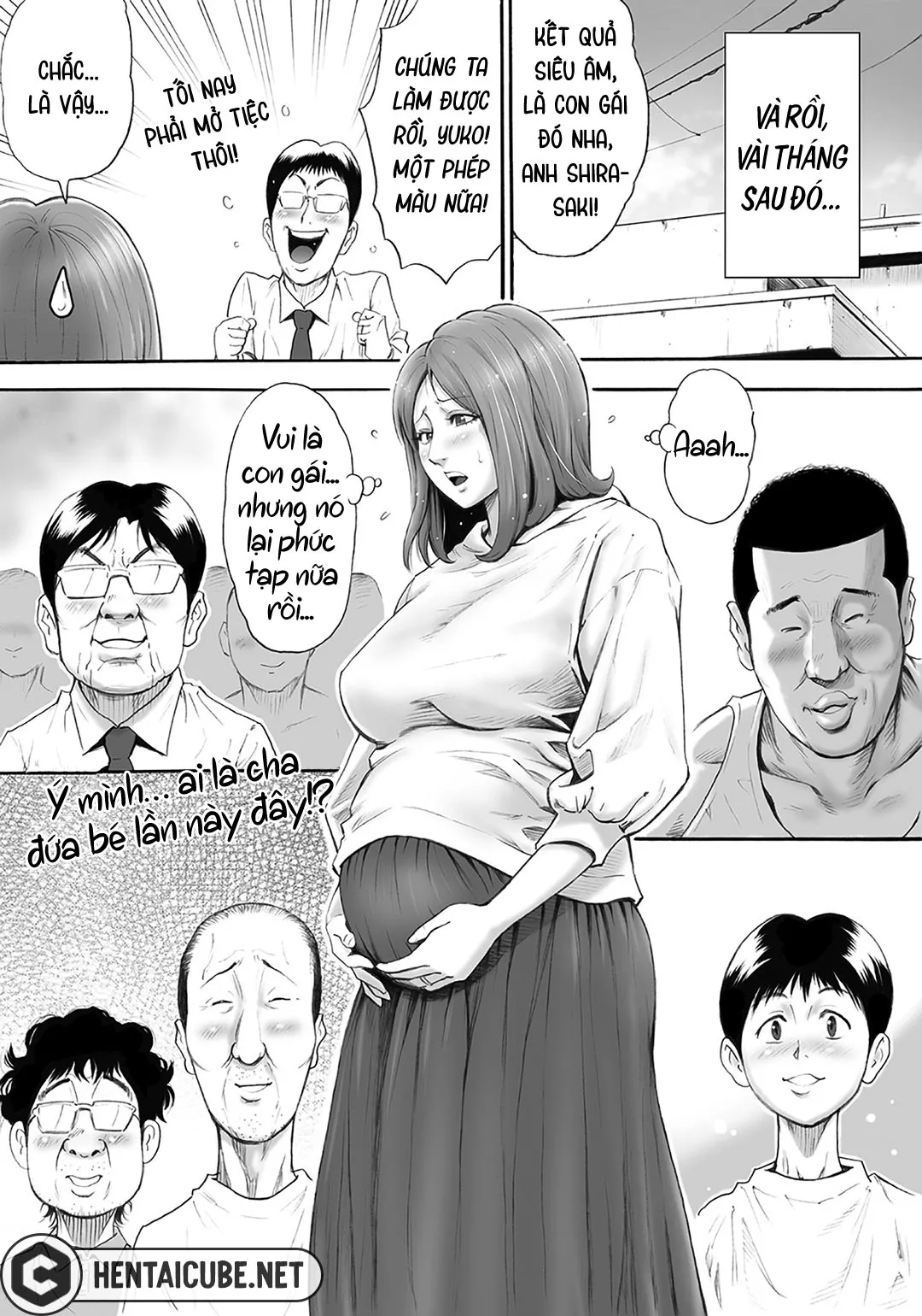 HentaiVN.net - Ảnh 21 - Toàn thị trấn giúp một người vợ có thai [Aka-chan ga Hoshii Hitozuma o Chounai Minna de Haramaseyou; Let The Whole Town Impregnate A Wife Who Wants A Child] - Chap 2 - [END]