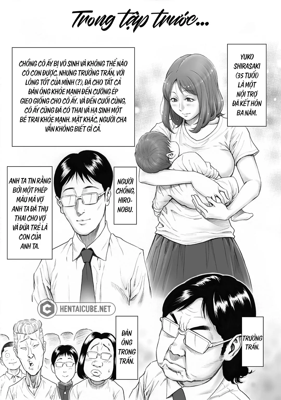 HentaiVN.net - Ảnh 3 - Toàn thị trấn giúp một người vợ có thai [Aka-chan ga Hoshii Hitozuma o Chounai Minna de Haramaseyou; Let The Whole Town Impregnate A Wife Who Wants A Child] - Chap 2 - [END]
