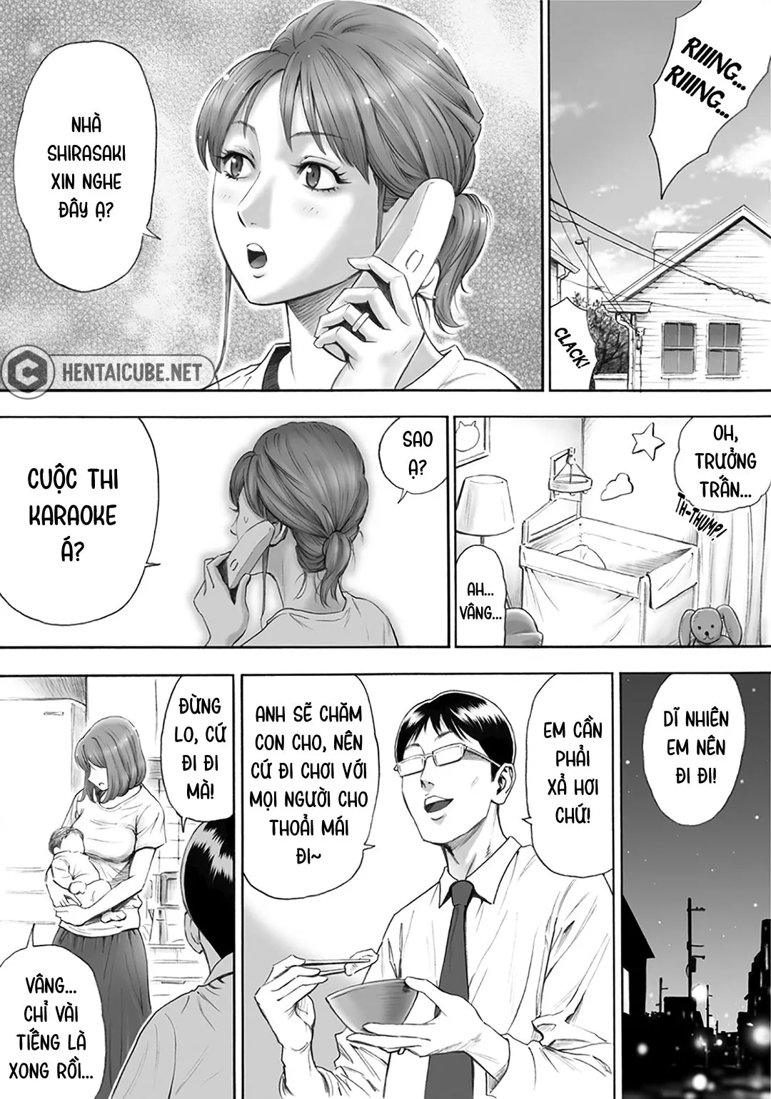 HentaiVN.net - Ảnh 5 - Toàn thị trấn giúp một người vợ có thai [Aka-chan ga Hoshii Hitozuma o Chounai Minna de Haramaseyou; Let The Whole Town Impregnate A Wife Who Wants A Child] - Chap 2 - [END]