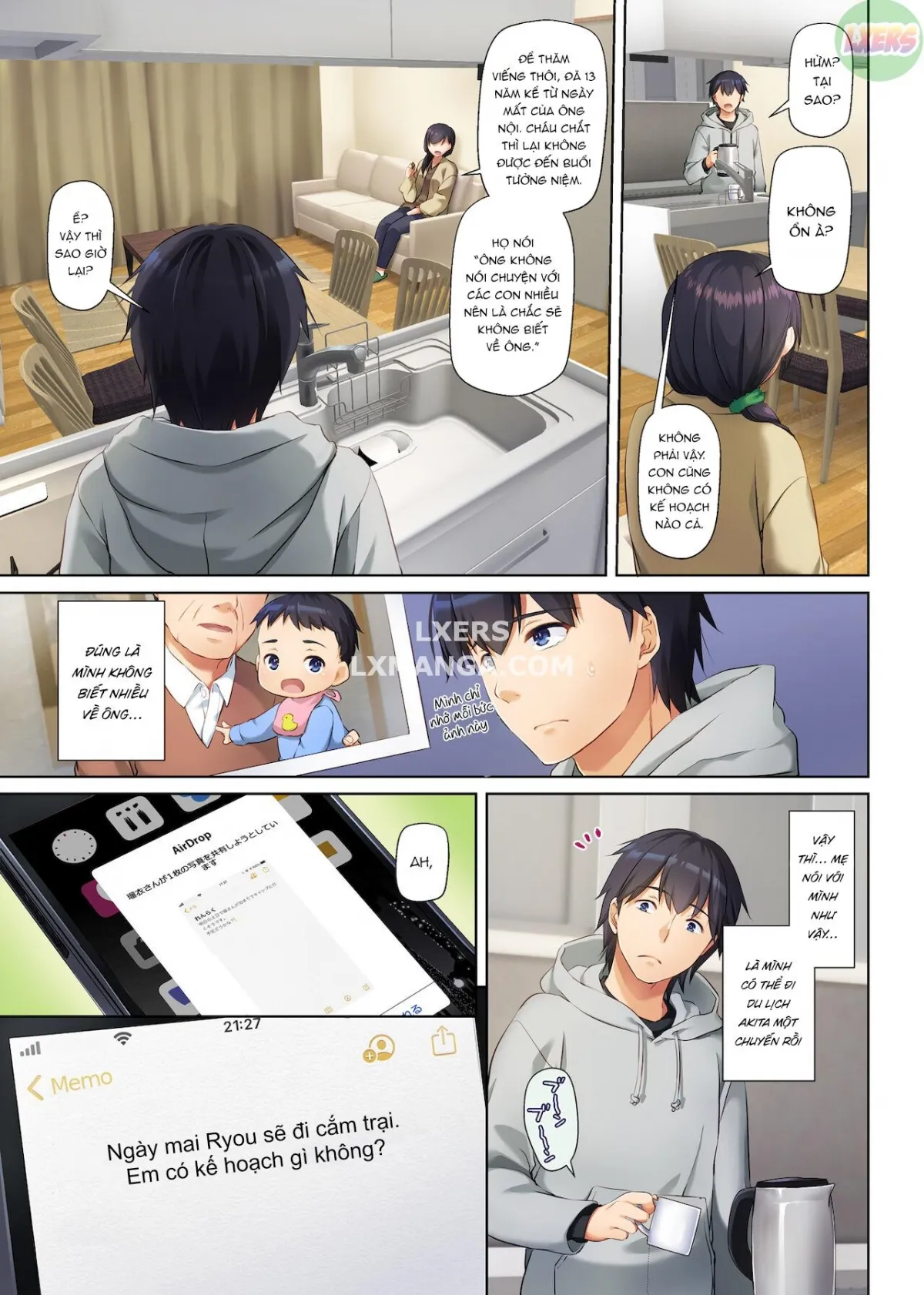HentaiVN.net - Ảnh 16 - Hitozuma Osananajimi to Hitonatsu no Dekigoto [人妻幼馴染とひと夏のできごと] - Chap 3