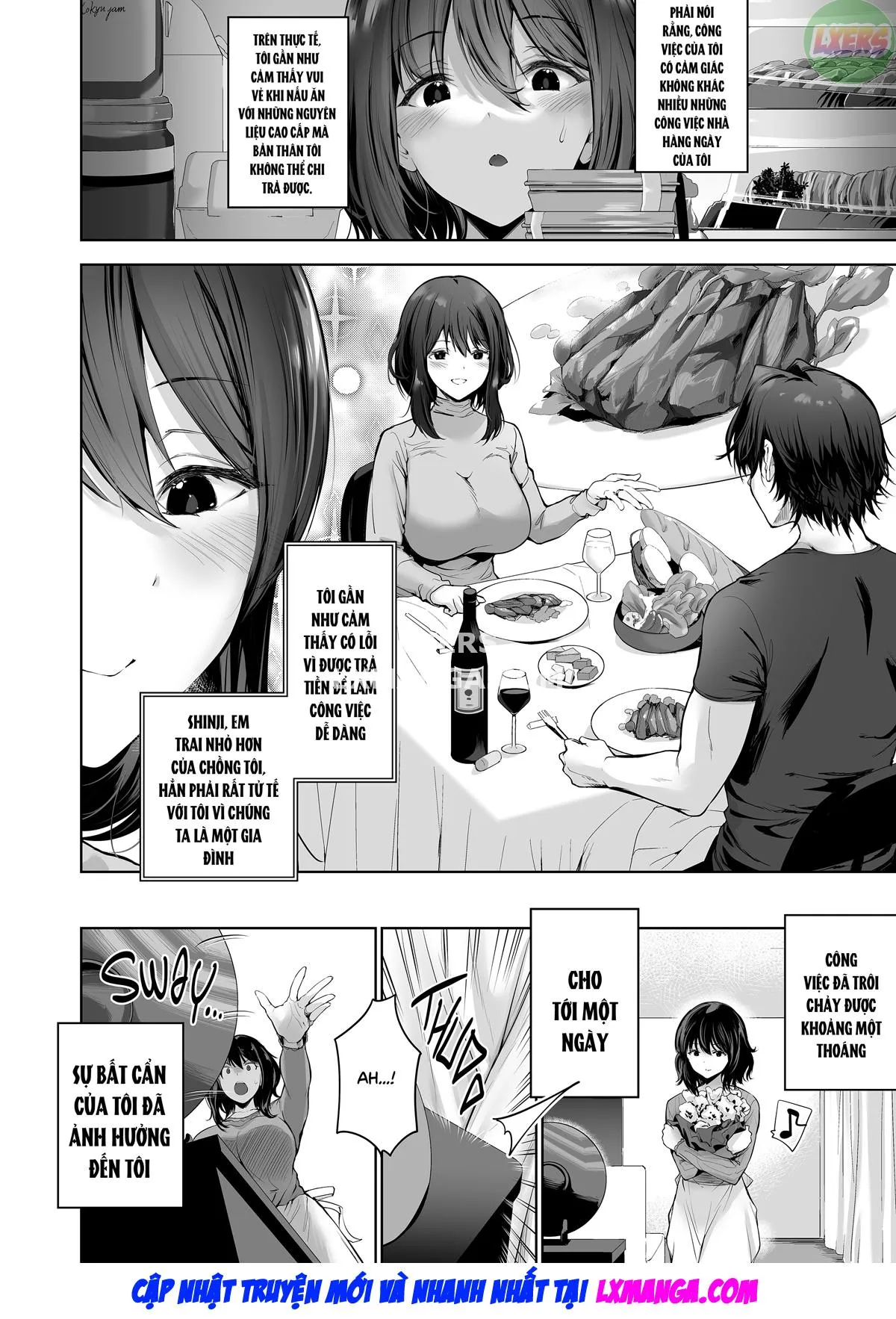 HentaiVN.net - Ảnh 10 - Gitei no Kaseifu o Suru Hitozuma Otto no Shiranai Aida ni Netorarete yuku Hibi - Oneshot