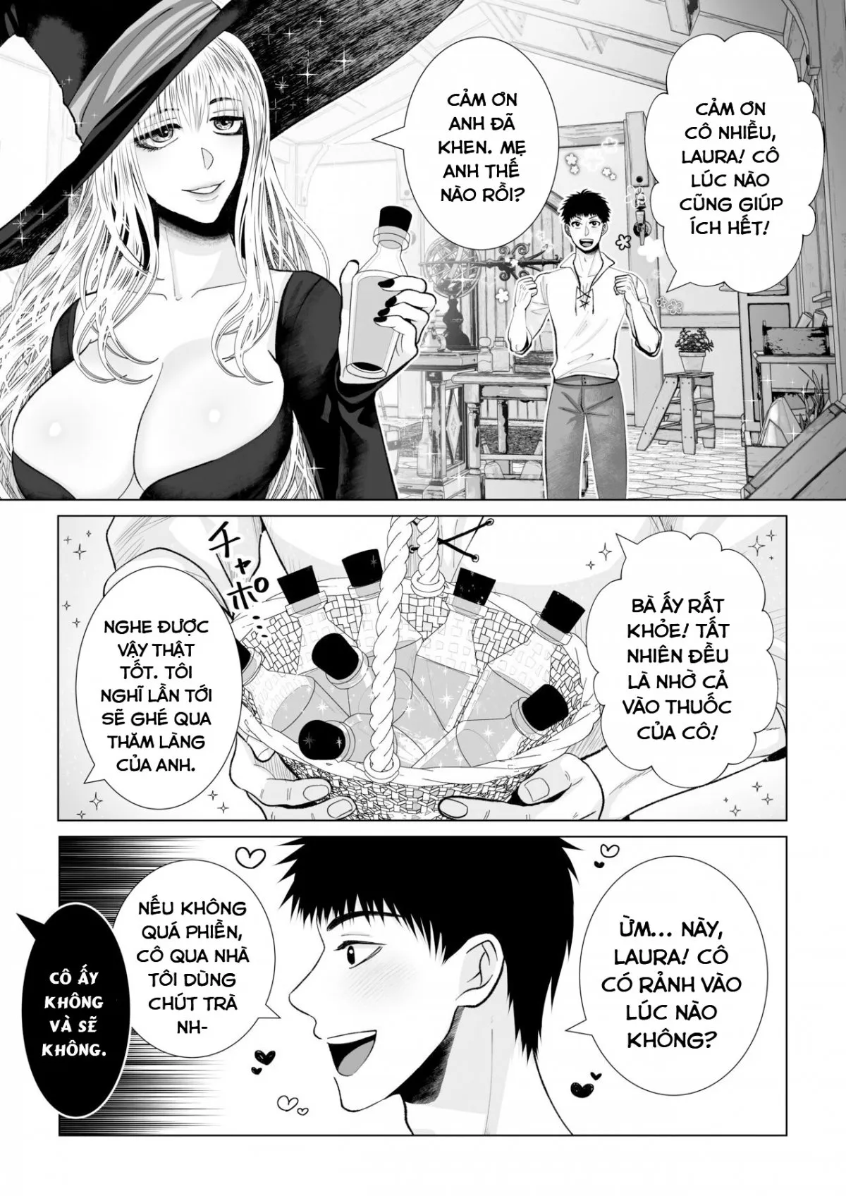 HentaiVN.net - Ảnh 5 - Cuộc sống hàng ngày của cặp phù thủy. [Majo Fuufu no Ichinichi; The Daily Life of an Occult Couple] - Oneshot