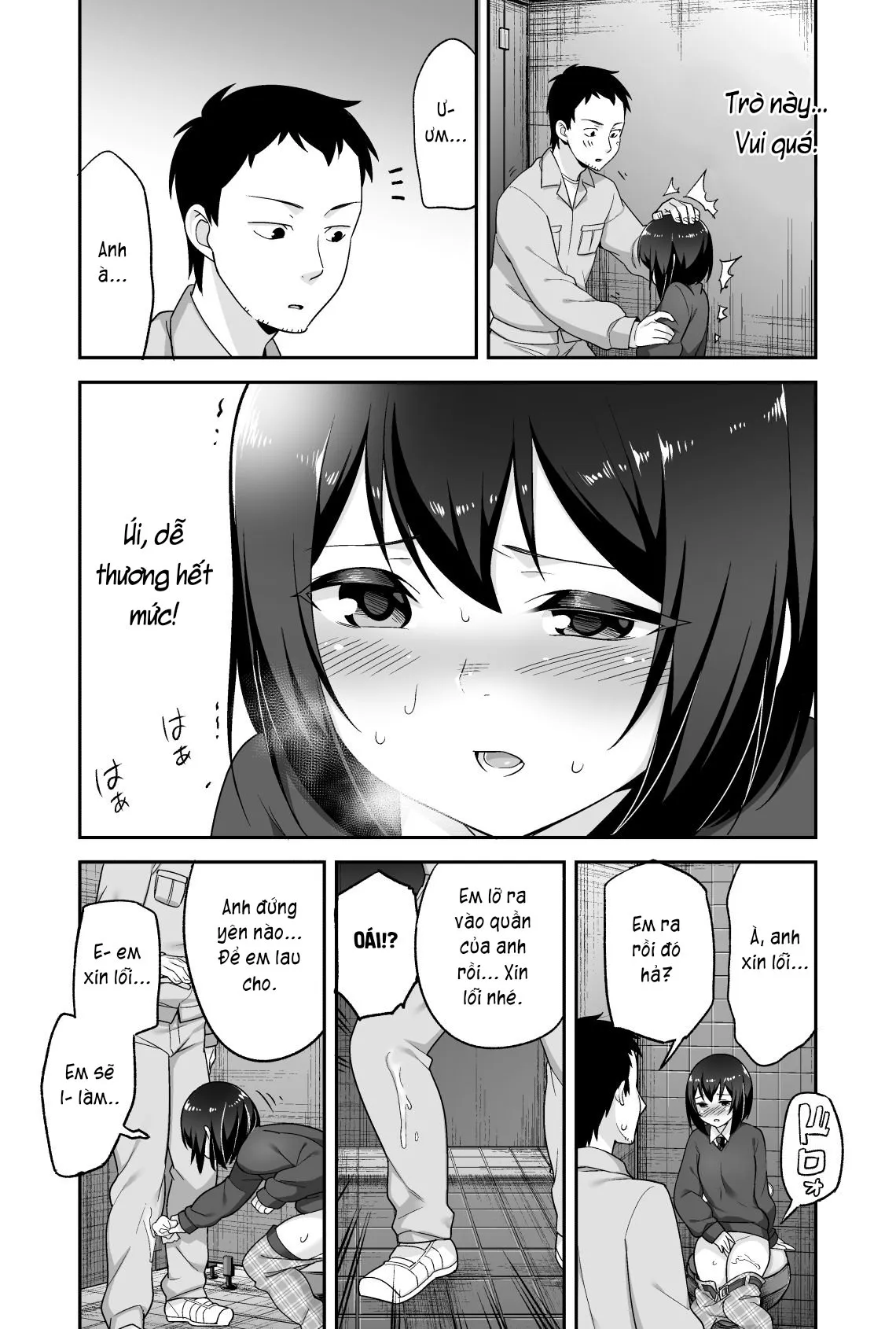 HentaiVN.net - Ảnh 13 - Anh bảo vệ may mắn và em học sinh xui xẻo. [Doeroi Shota ga Ore no Yome ~Kenage na Seiyoku Shori Gangu~] - Chap 1: Bắt quả tang nha.