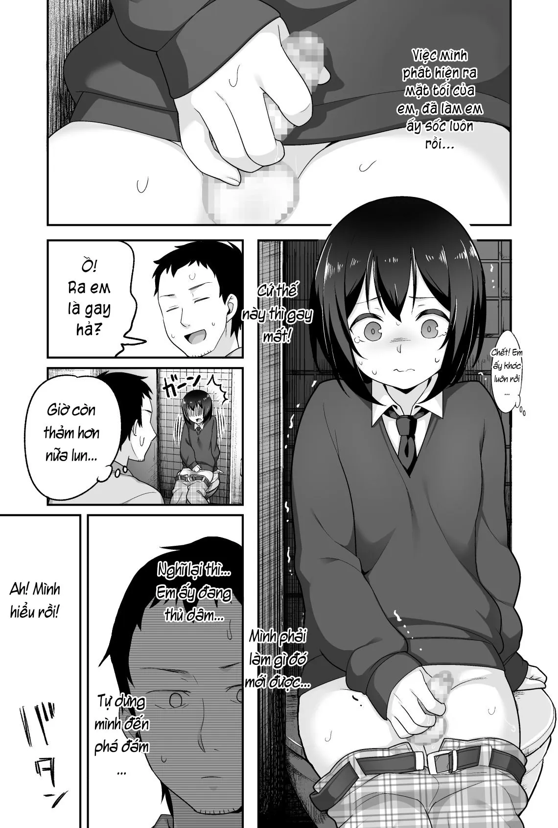HentaiVN.net - Ảnh 8 - Anh bảo vệ may mắn và em học sinh xui xẻo. [Doeroi Shota ga Ore no Yome ~Kenage na Seiyoku Shori Gangu~] - Chap 1: Bắt quả tang nha.