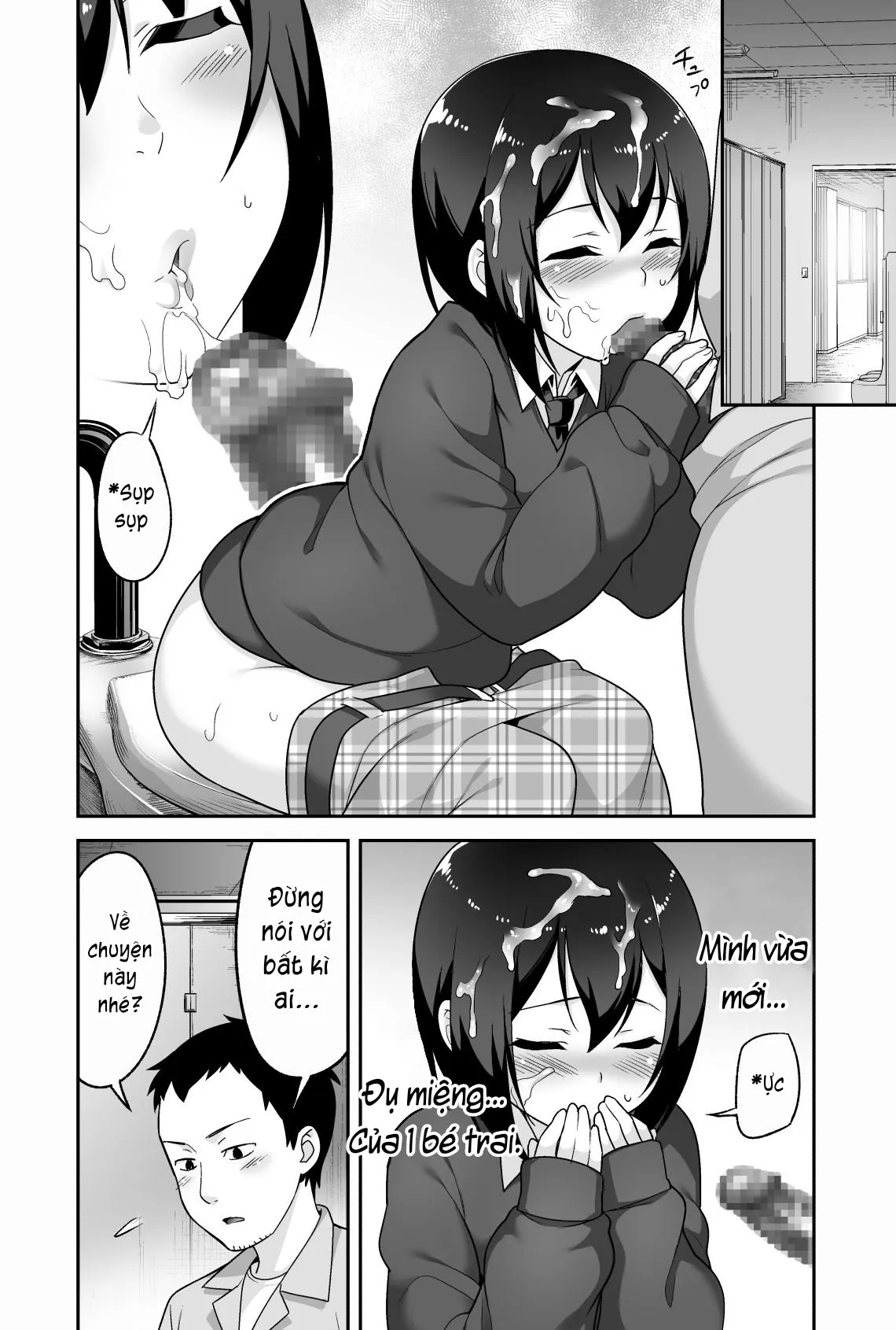 HentaiVN.net - Ảnh 11 - Anh bảo vệ may mắn và em học sinh xui xẻo. [Doeroi Shota ga Ore no Yome ~Kenage na Seiyoku Shori Gangu~] - Chap 2: Tập bú cu.