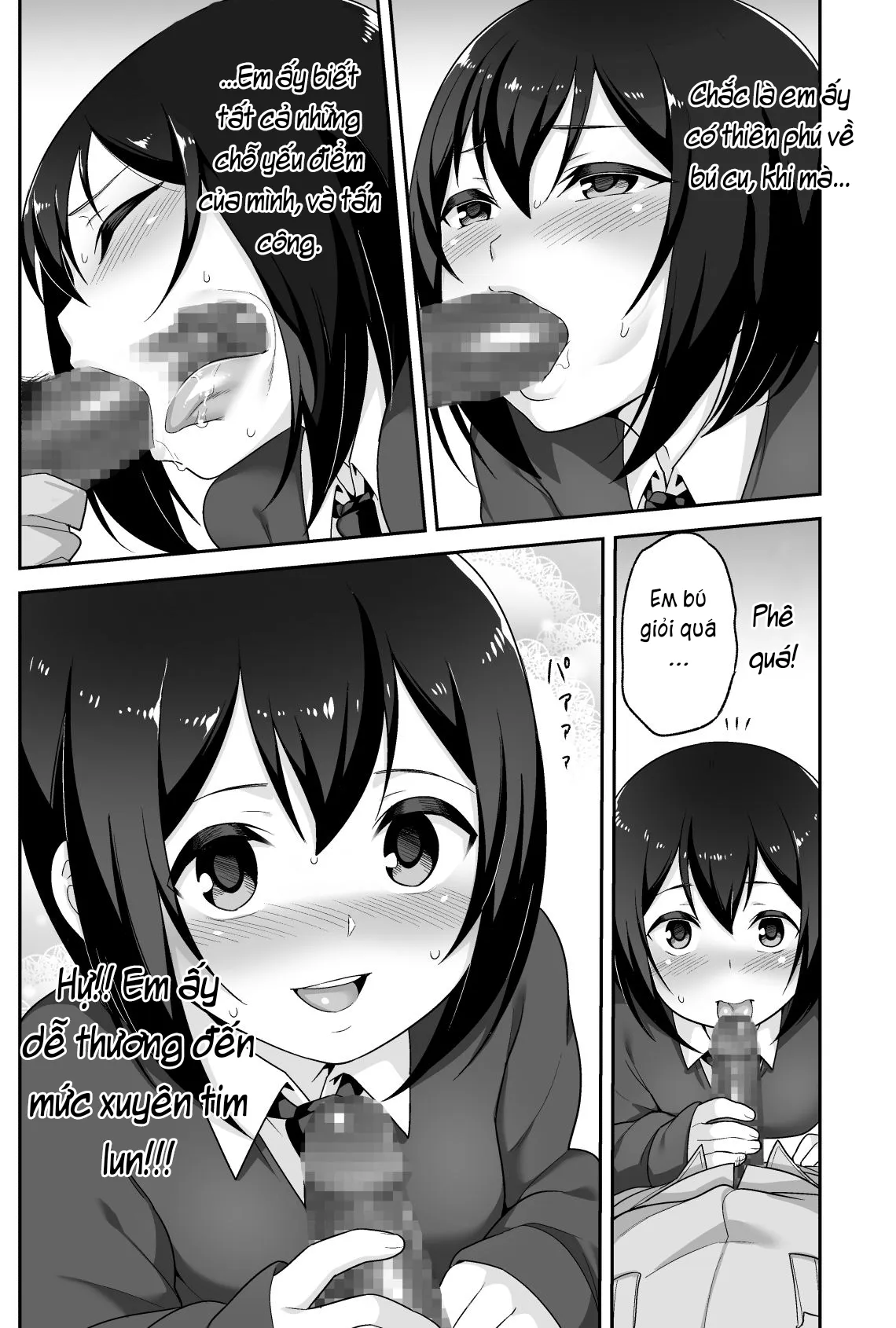 HentaiVN.net - Ảnh 6 - Anh bảo vệ may mắn và em học sinh xui xẻo. [Doeroi Shota ga Ore no Yome ~Kenage na Seiyoku Shori Gangu~] - Chap 2: Tập bú cu.