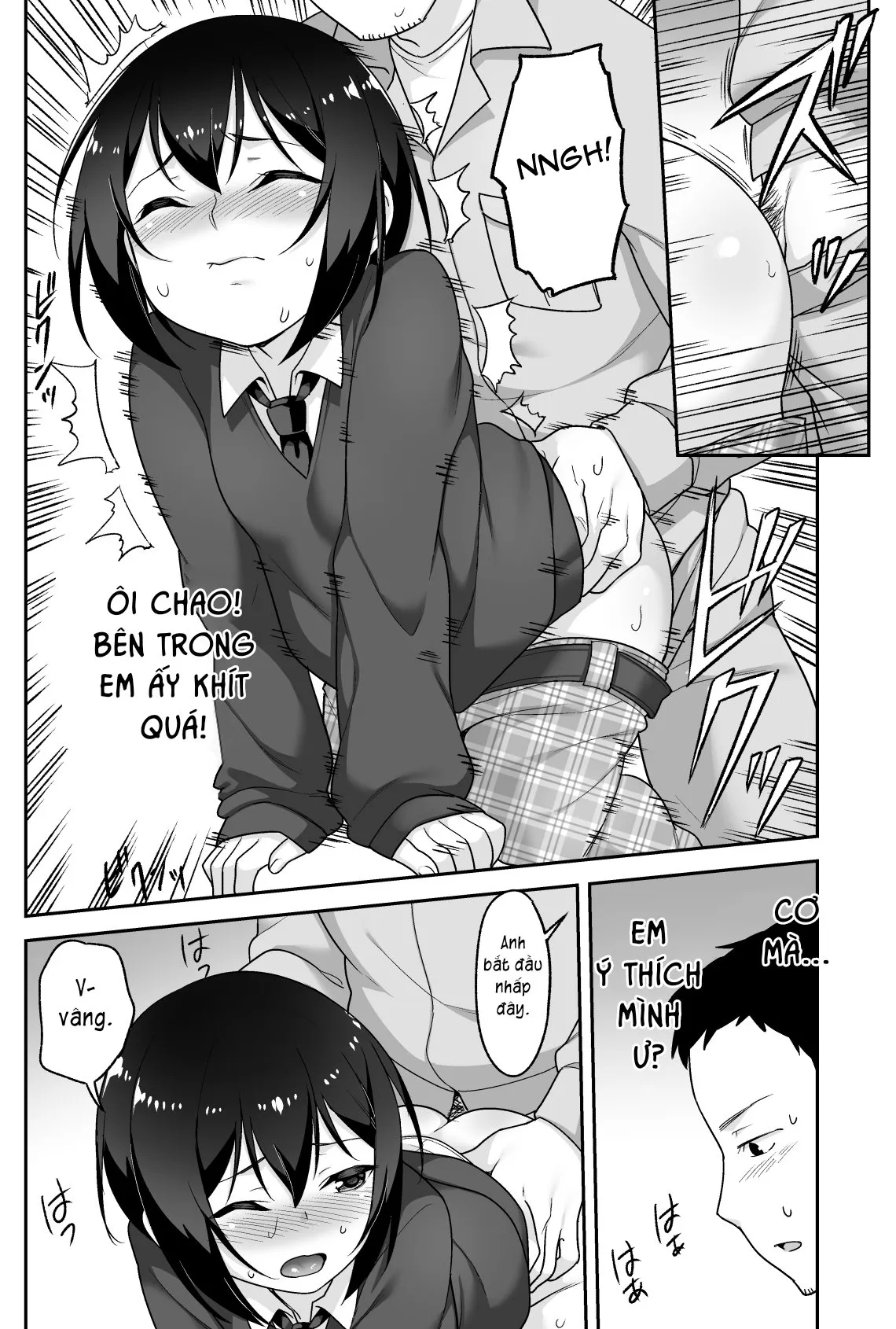 HentaiVN.net - Ảnh 5 - Anh bảo vệ may mắn và em học sinh xui xẻo. [Doeroi Shota ga Ore no Yome ~Kenage na Seiyoku Shori Gangu~] - Chap 3: Hăng máu.