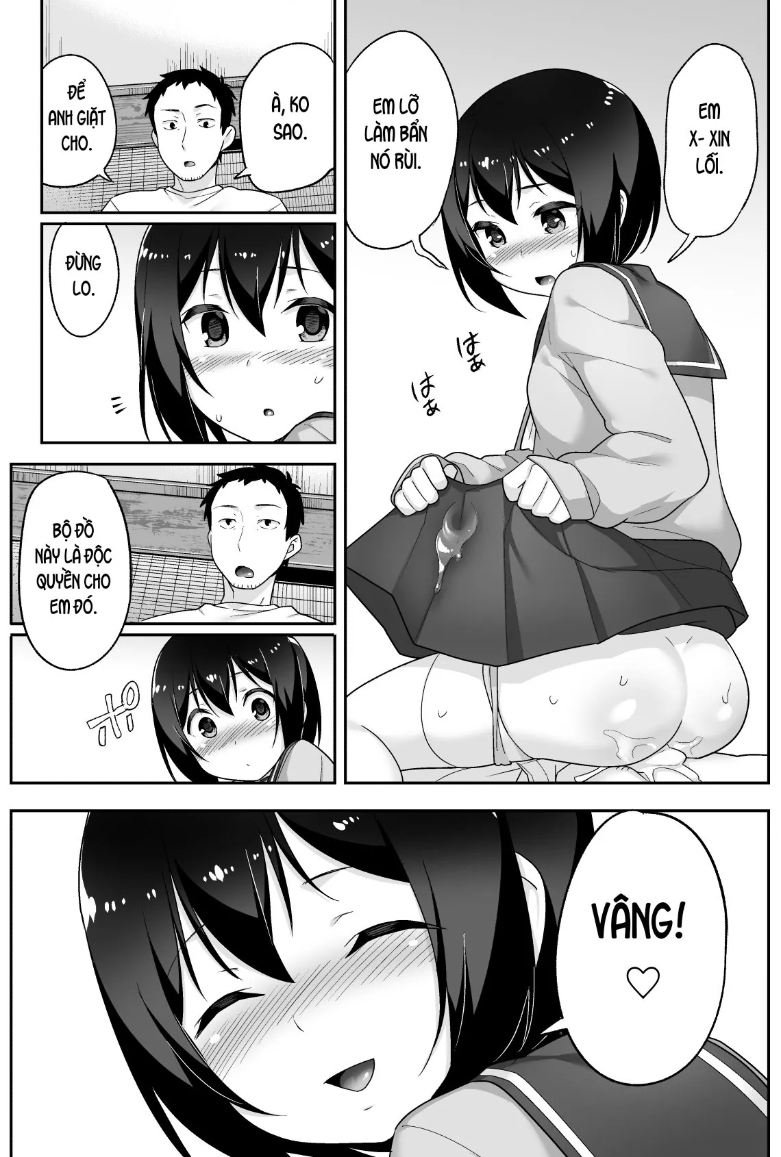 HentaiVN.net - Ảnh 16 - Anh bảo vệ may mắn và em học sinh xui xẻo. [Doeroi Shota ga Ore no Yome ~Kenage na Seiyoku Shori Gangu~] - Chap 4: Eww, anh ghen?
