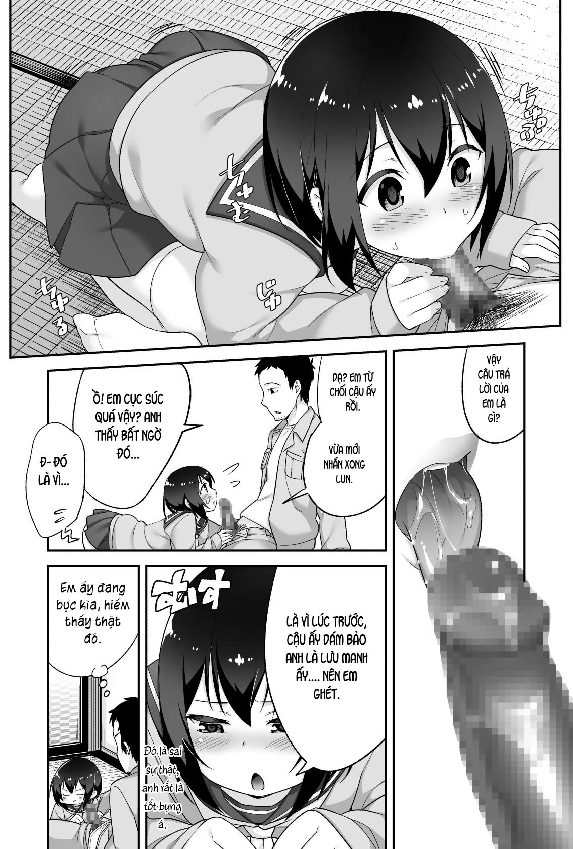 HentaiVN.net - Ảnh 6 - Anh bảo vệ may mắn và em học sinh xui xẻo. [Doeroi Shota ga Ore no Yome ~Kenage na Seiyoku Shori Gangu~] - Chap 4: Eww, anh ghen?