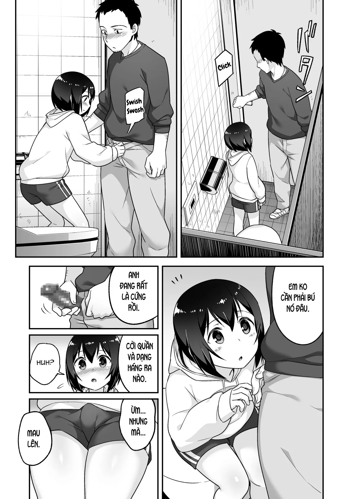 HentaiVN.net - Ảnh 6 - Anh bảo vệ may mắn và em học sinh xui xẻo. [Doeroi Shota ga Ore no Yome ~Kenage na Seiyoku Shori Gangu~] - Chap 5: Yêu anh, yêu em 3000.