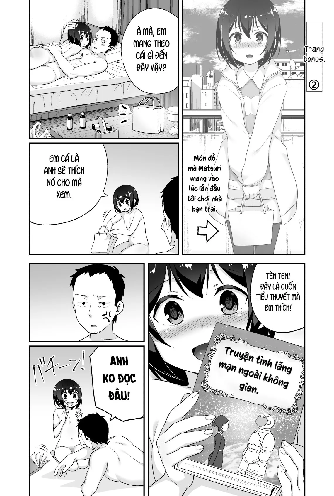 HentaiVN.net - Ảnh 37 - Anh bảo vệ may mắn và em học sinh xui xẻo. [Doeroi Shota ga Ore no Yome ~Kenage na Seiyoku Shori Gangu~] - Chap 6: Kết thúc + chap bonus.