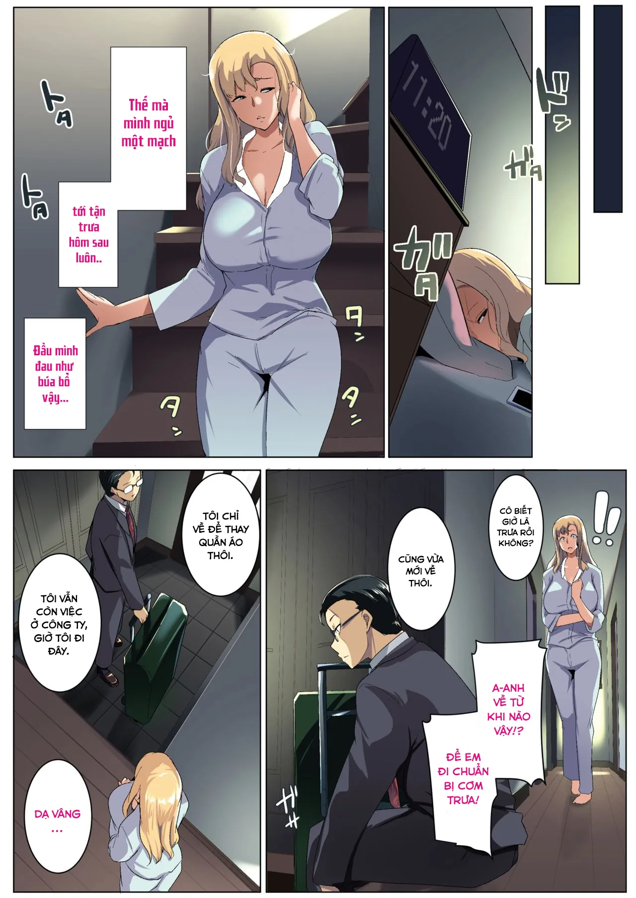 HentaiVN.net - Ảnh 20 - Cô hàng xóm tốt bụng! [Kinpatsu Tsuma no Otomodachi] - Chap 1