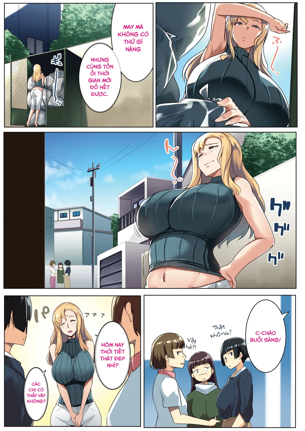 HentaiVN.net - Ảnh 5 - Cô hàng xóm tốt bụng! [Kinpatsu Tsuma no Otomodachi] - Chap 1