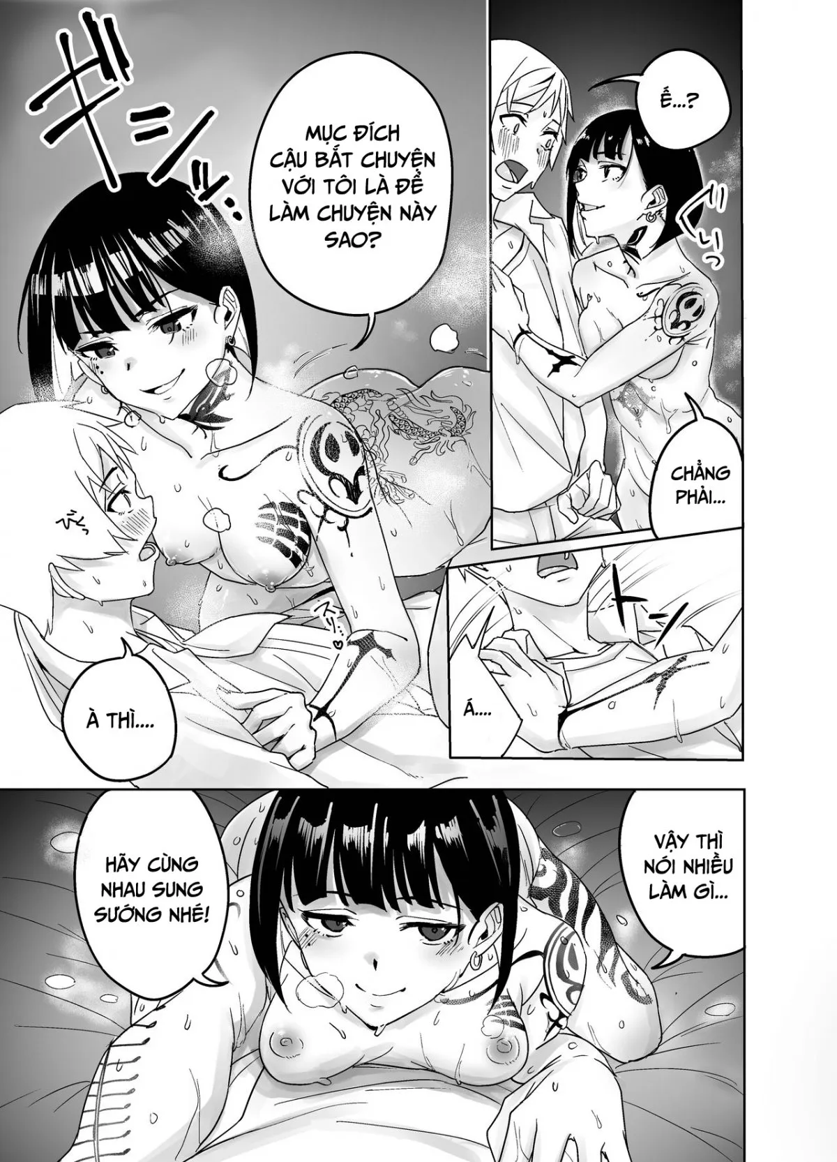 HentaiVN.net - Ảnh 7 - Chị gái xăm trở ở quán bar [Bar de Deatta Zenshin Tattoo no Onee-san to Icha Love Ecchi] - Oneshot