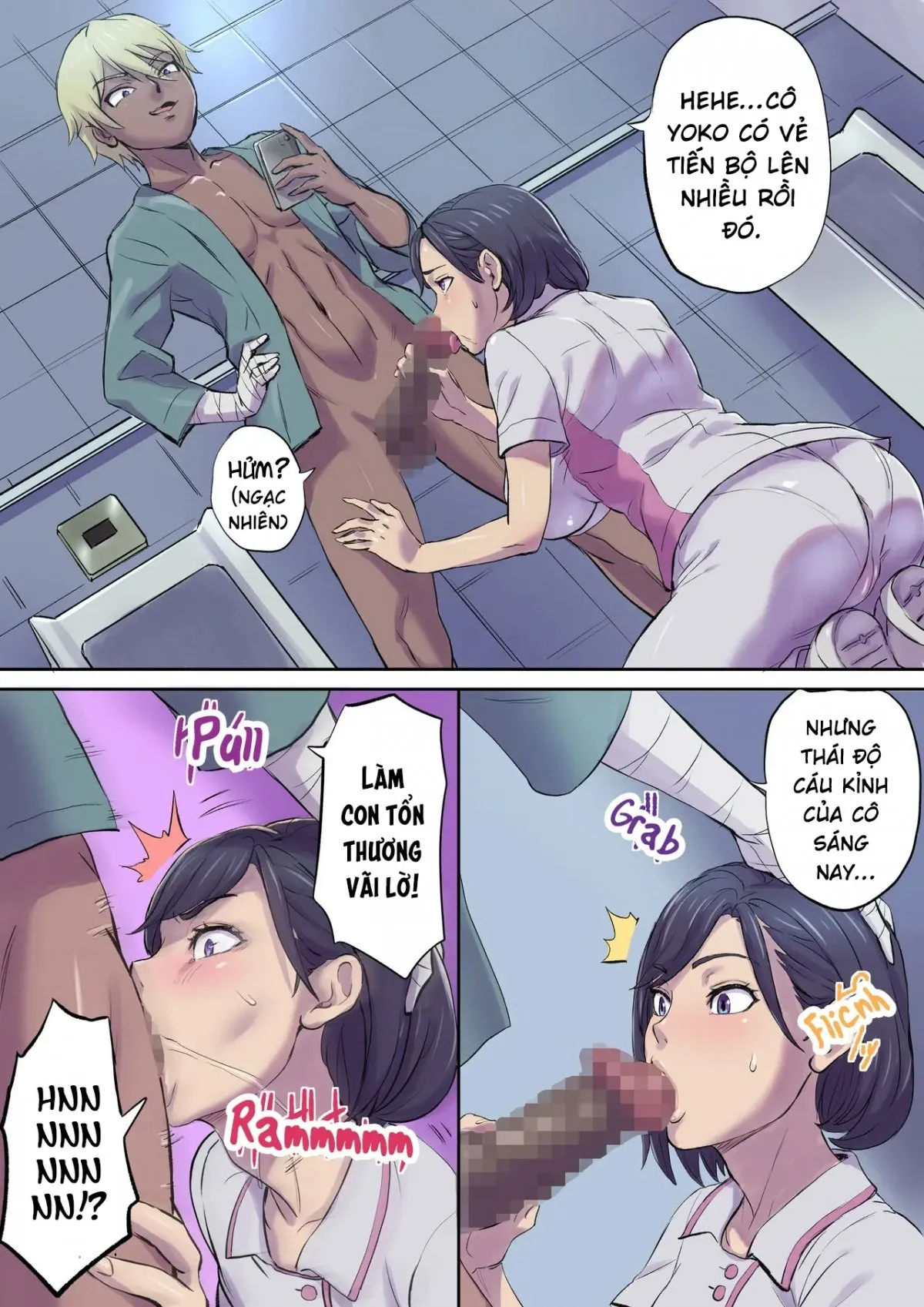 HentaiVN.net - Ảnh 10 - Tonari no Bed de Netorareru Kangoshi Jukubo [隣のベッドで寝取られる看護師熟母] - Phần 1