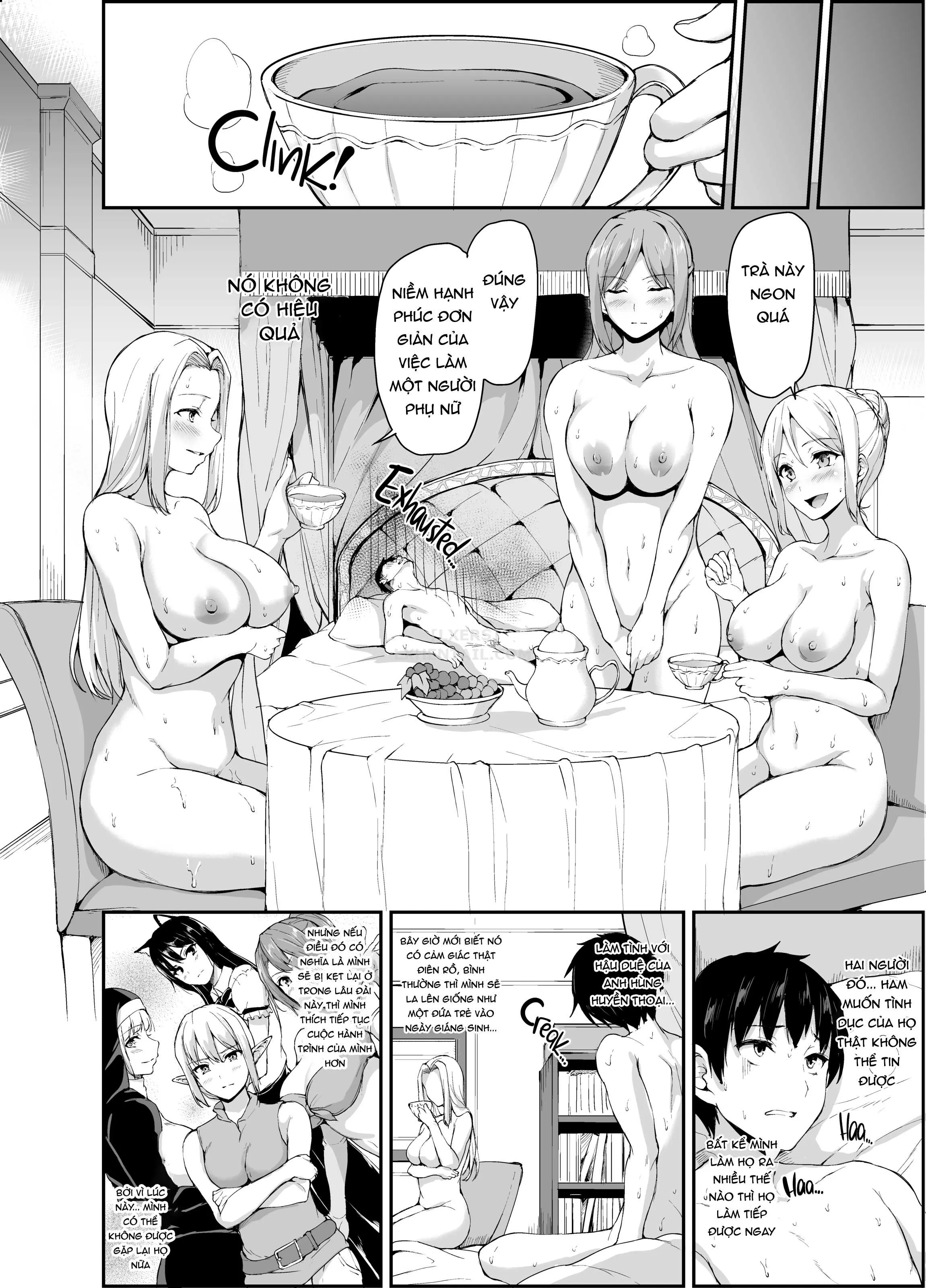 HentaiVN.net - Ảnh 51 - Tales of a Harem in Another World - Chap 4 - Opulence and Beauty!? Orgy in the Queens Chamber!