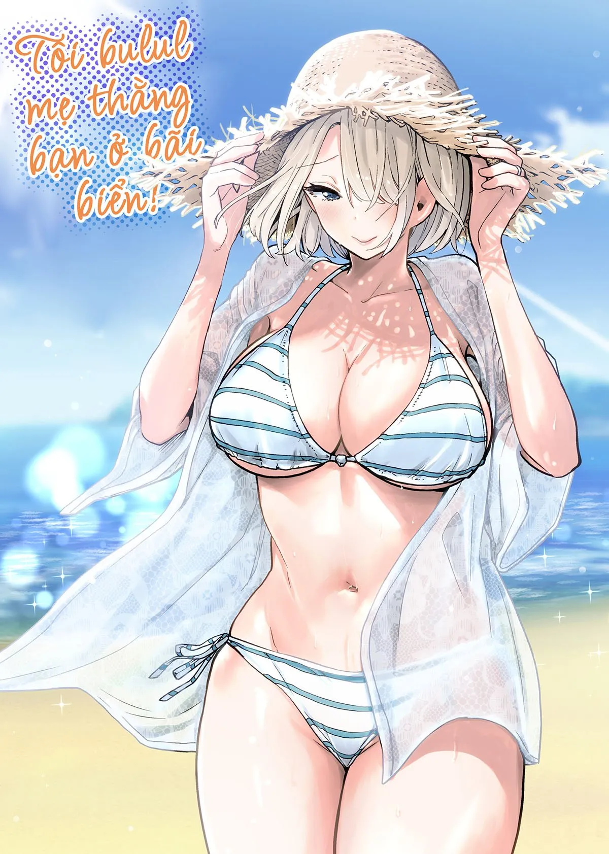 HentaiVN.net - Ảnh 1 - Tôi bulul mẹ thằng bạn ở bãi biển - Oneshot nứng