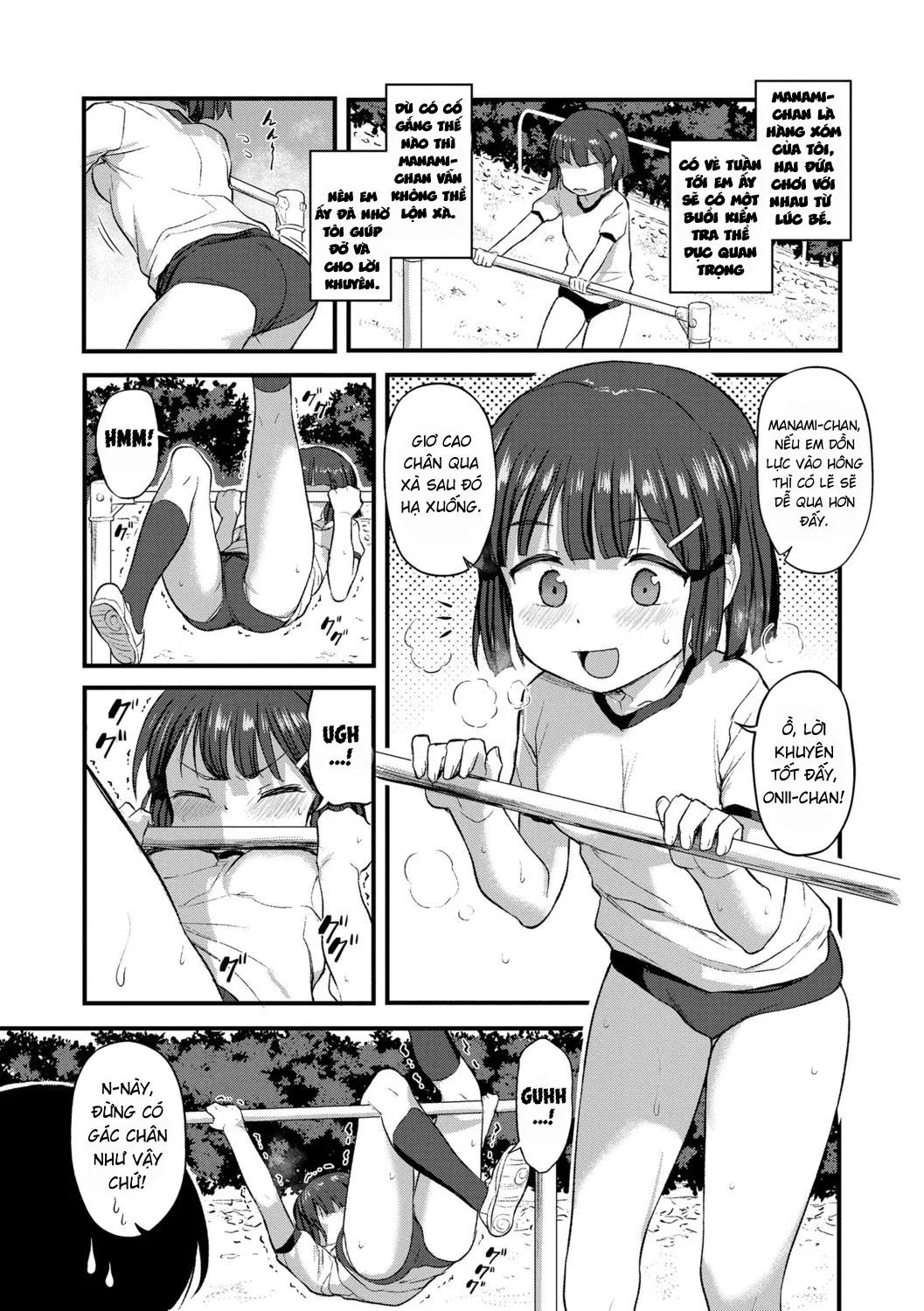 HentaiVN.net - Ảnh 4 - Buổi tập xà của Manami-chan. [Manami-chan's Back-Hip-Circle Training] - Oneshot