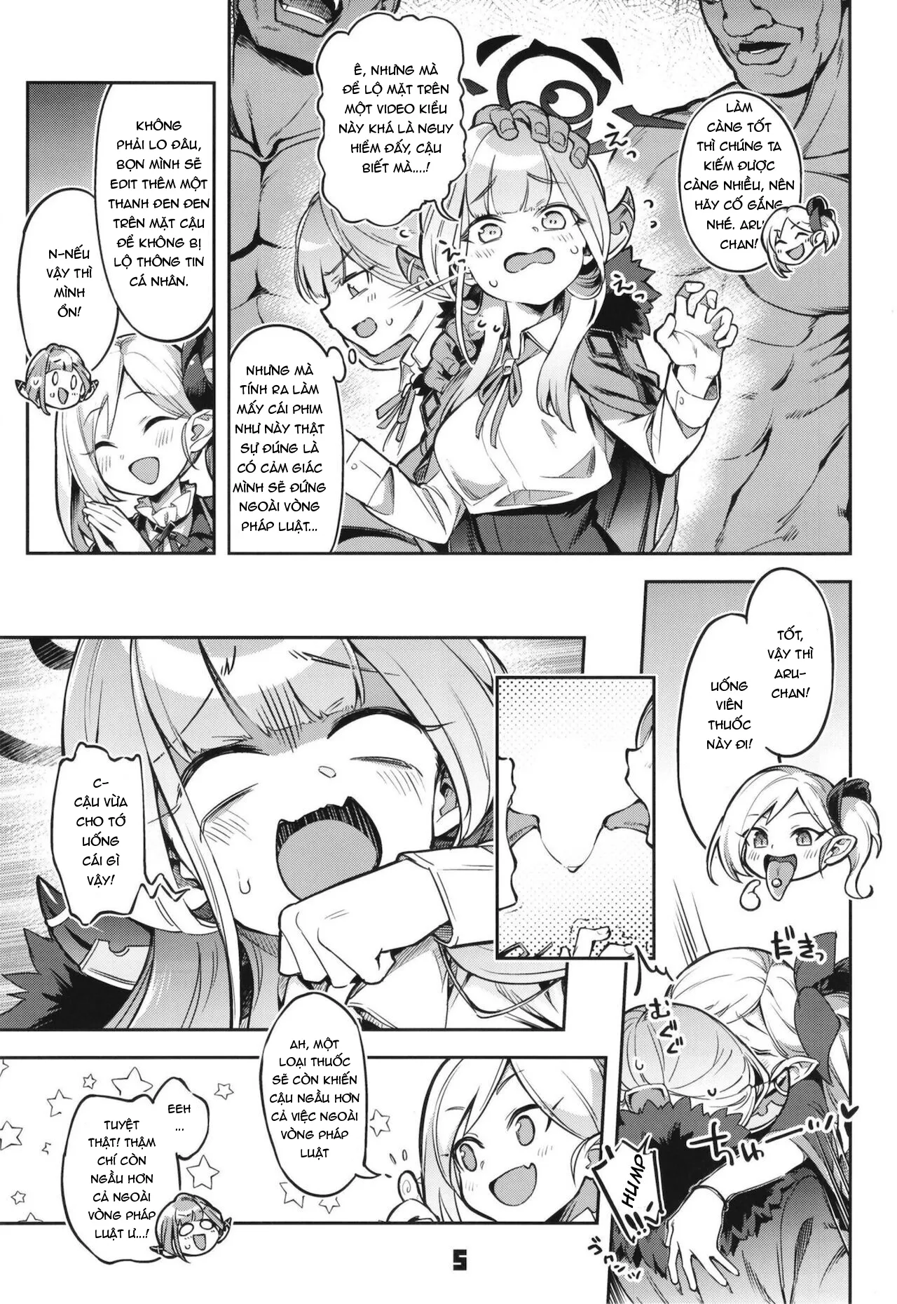HentaiVN.net - Ảnh 4 - Aru-Chan hết tiền và trước khi cô ấy nhận ra, cô ấy đã bị vây quanh bởi mấy tên Dirty Old Man (Blue Archive) [Okane ga Nakunatta Aru-chan wa Kizuitara Kukkyou na Otoko-tachi ni Kakomareteita Ken] - Oneshot