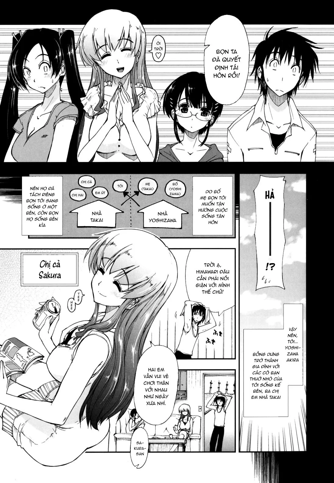 HentaiVN.net - Ảnh 8 - Sống chung cùng 3 chị em [Không Che] [Mozaiku X Sanshimai; モザイク×三姉妹] - Chap 1