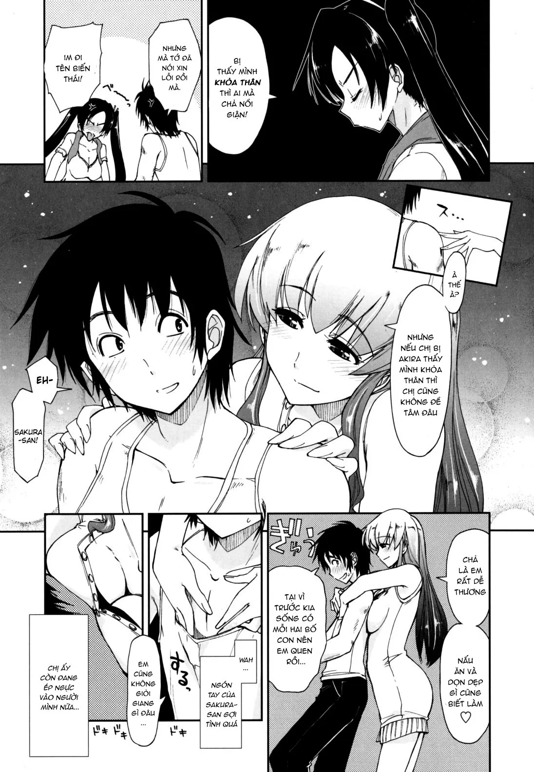 HentaiVN.net - Ảnh 10 - Sống chung cùng 3 chị em [Không Che] [Mozaiku X Sanshimai; モザイク×三姉妹] - Chap 1