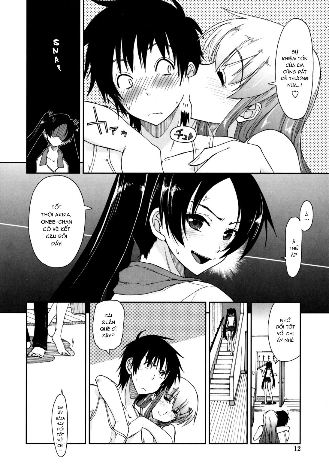 HentaiVN.net - Ảnh 11 - Sống chung cùng 3 chị em [Không Che] [Mozaiku X Sanshimai; モザイク×三姉妹] - Chap 1