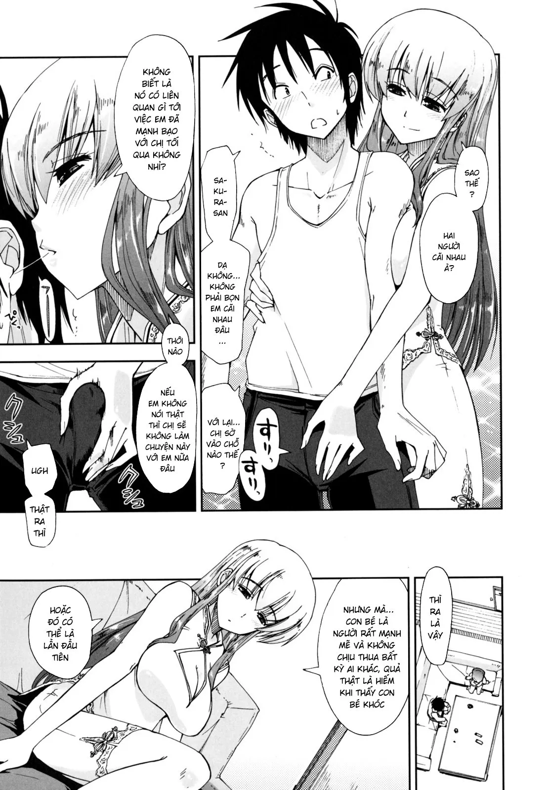 HentaiVN.net - Ảnh 4 - Sống chung cùng 3 chị em [Không Che] [Mozaiku X Sanshimai; モザイク×三姉妹] - Chap 6