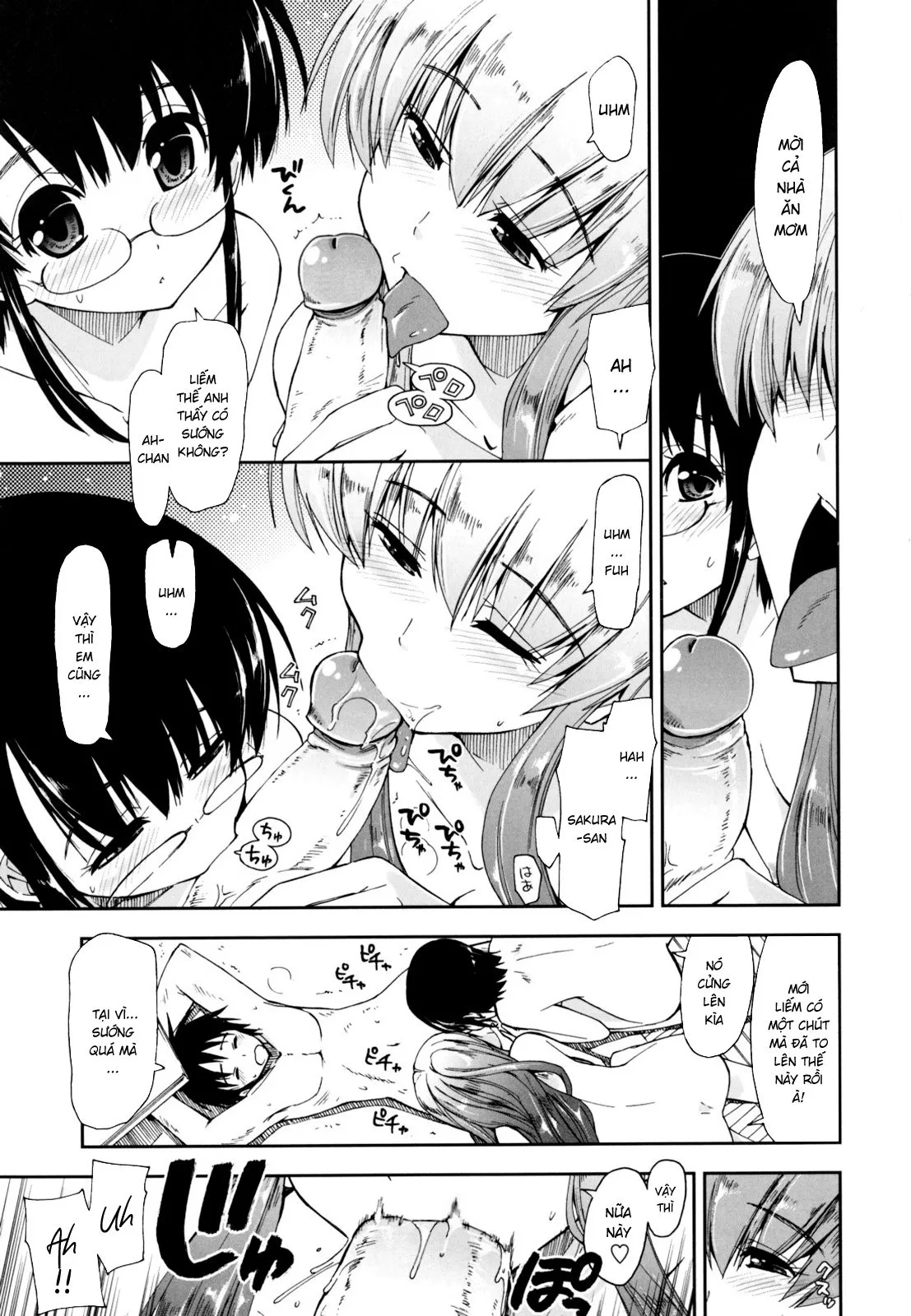 HentaiVN.net - Ảnh 8 - Sống chung cùng 3 chị em [Không Che] [Mozaiku X Sanshimai; モザイク×三姉妹] - Chap 6