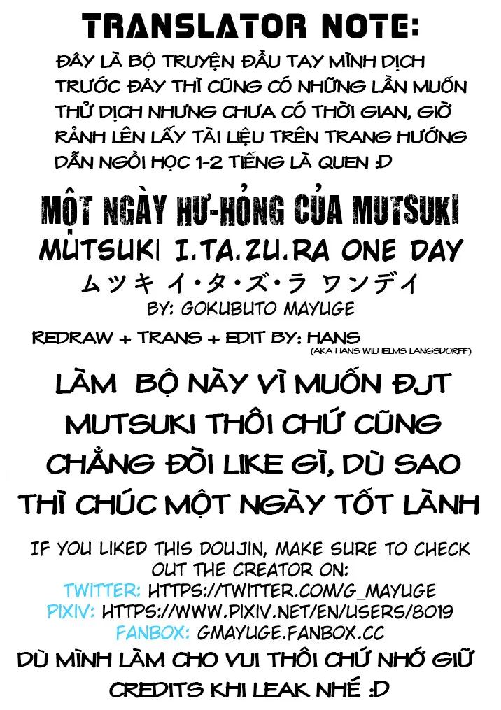 HentaiVN.net - Ảnh 26 - Một ngày hư hỏng của Mutsuki [Mutsuki Itazura One Day] - Oneshot