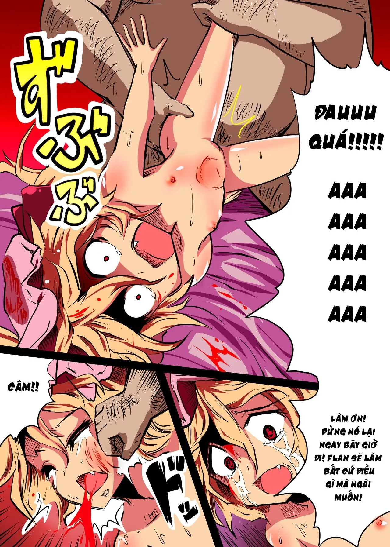 HentaiVN.net - Ảnh 16 - Câu truyện về Flandre bị đánh đập và hiếp dâm bởi lão béo [The Flandre Getting Beaten Up And Raped By a Fat Man Book; Flandre ga Debu Otoko ni Okasare te Bokkoboko ni sareru Hon] - Oneshot