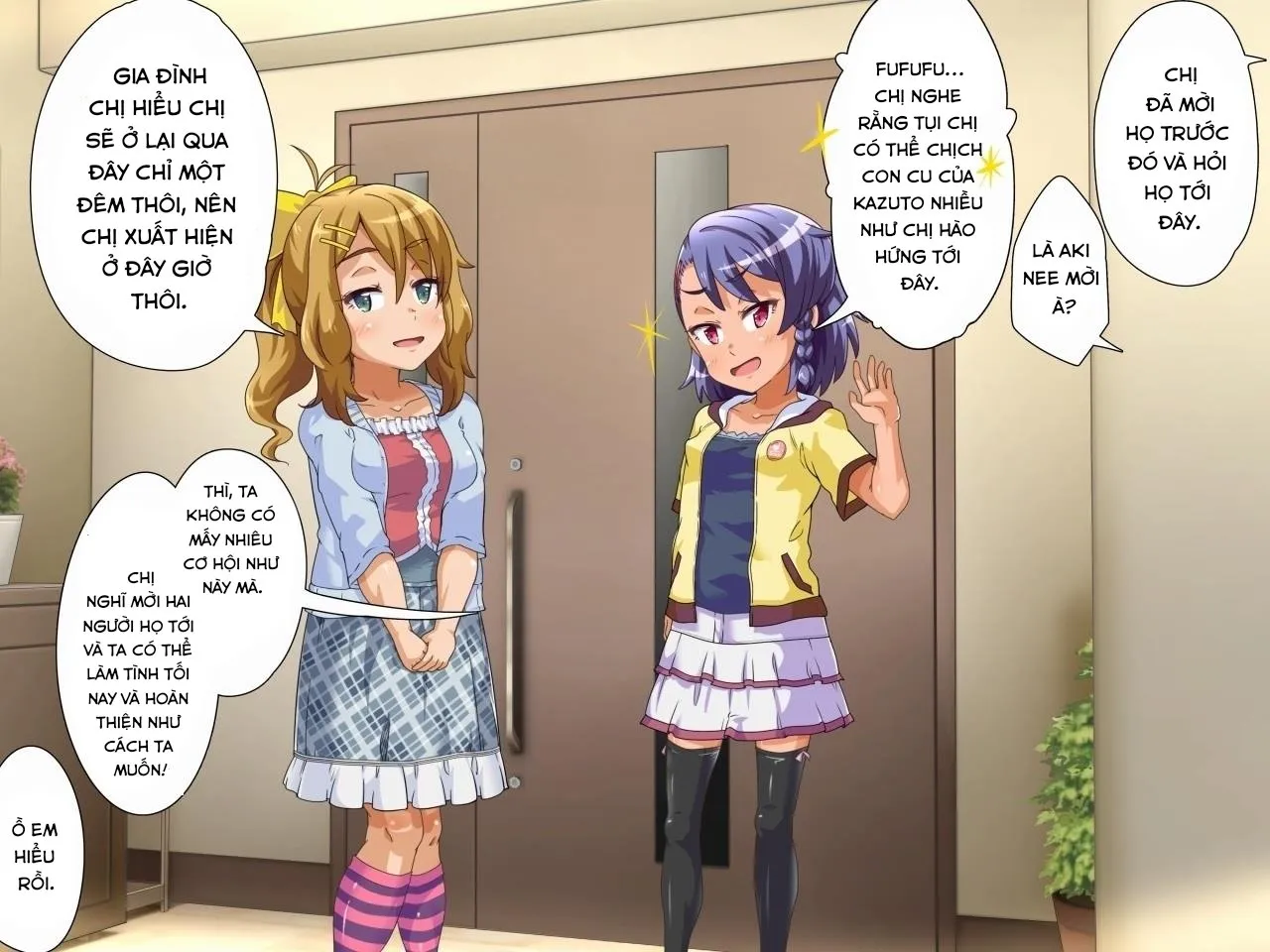 HentaiVN.net - Ảnh 6 - Home alone phiên bản 2 chị em!!! [Oya Ga Rusu Na Node Zenra De Hame Hazushichai Mashita!!] - Hai loli nhập cuộc.(1)