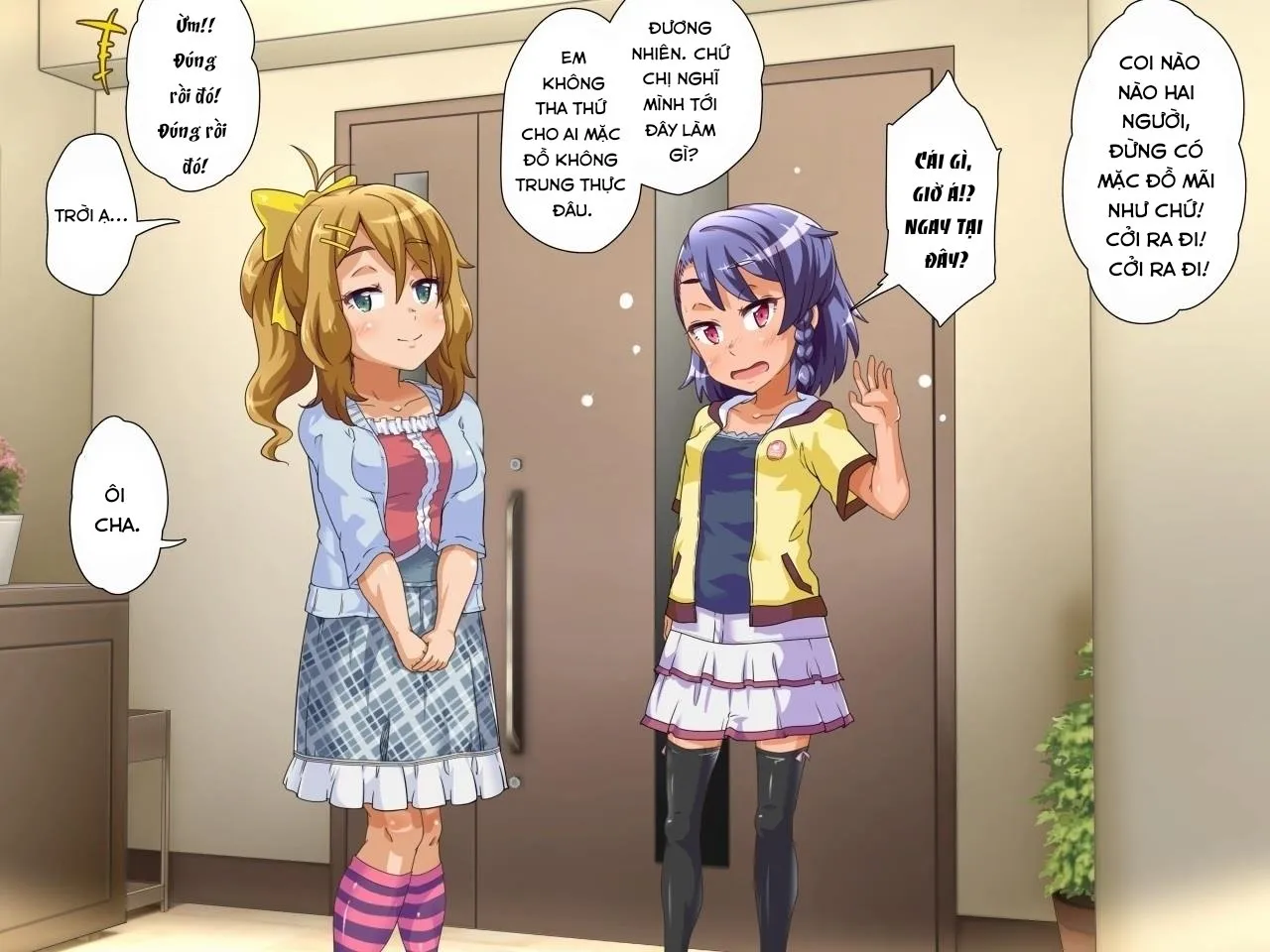 HentaiVN.net - Ảnh 8 - Home alone phiên bản 2 chị em!!! [Oya Ga Rusu Na Node Zenra De Hame Hazushichai Mashita!!] - Hai loli nhập cuộc.(1)