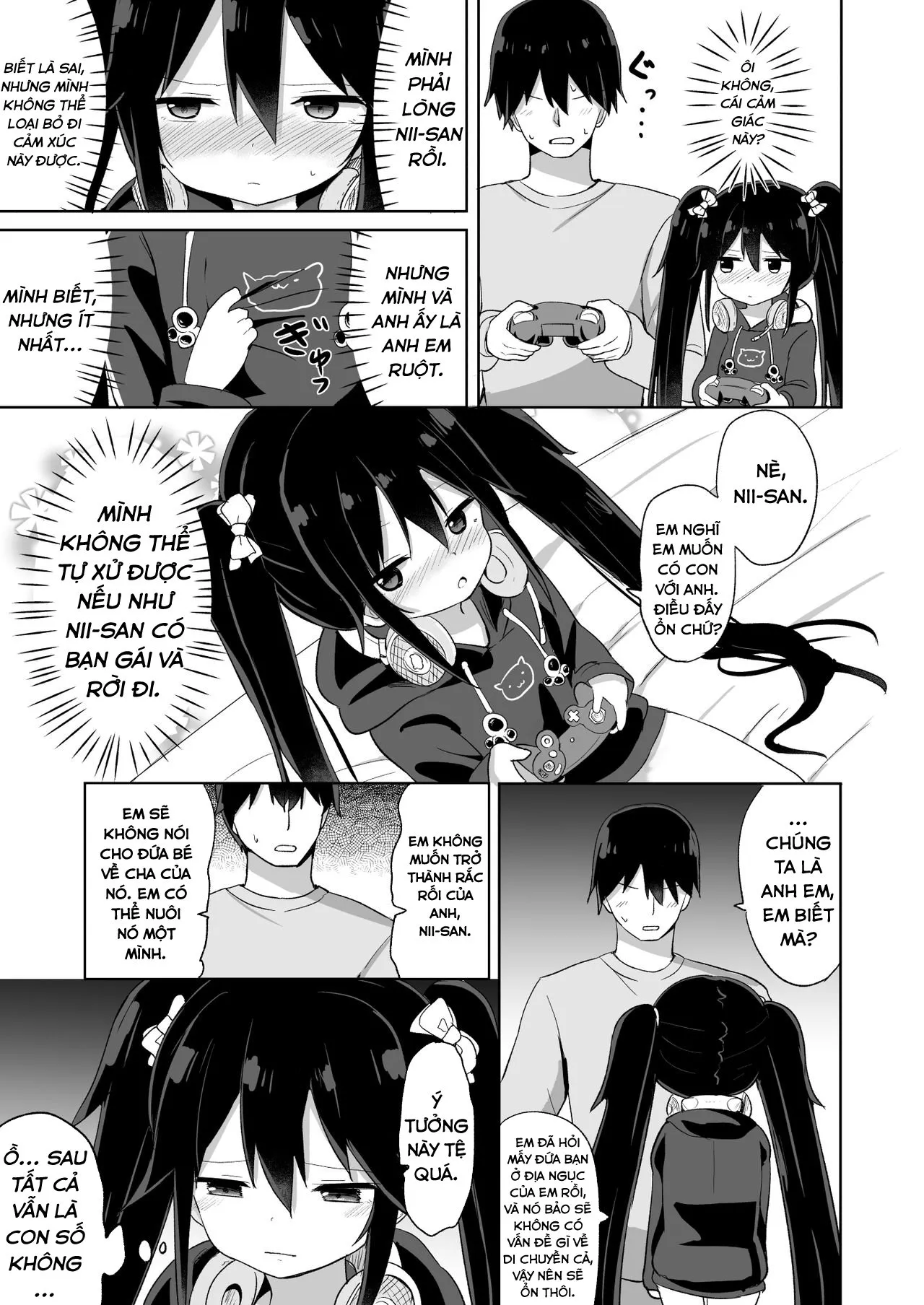 HentaiVN.net - Ảnh 26 - Đứa em trai succubus [Downer-kei Gamer Otouto ga Nii-san Sukisuki Imouto Succubus ni Naru made; From a Downer Gamer Little Brother♂ to a Little Sister♀ Succubus Who Loves Nii-san; ダウナー系ゲーマー弟が兄さん好き好き妹サキュバスになるまで] - Oneshot - Ngọt