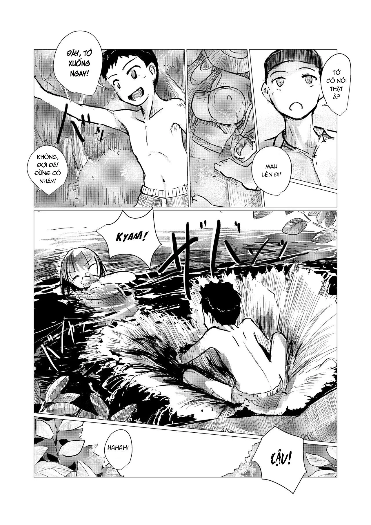 HentaiVN.net - Ảnh 9 - Vui đùa dưới sông [Futari de Mizuasobi, Two People Playing In The River] - Oneshot