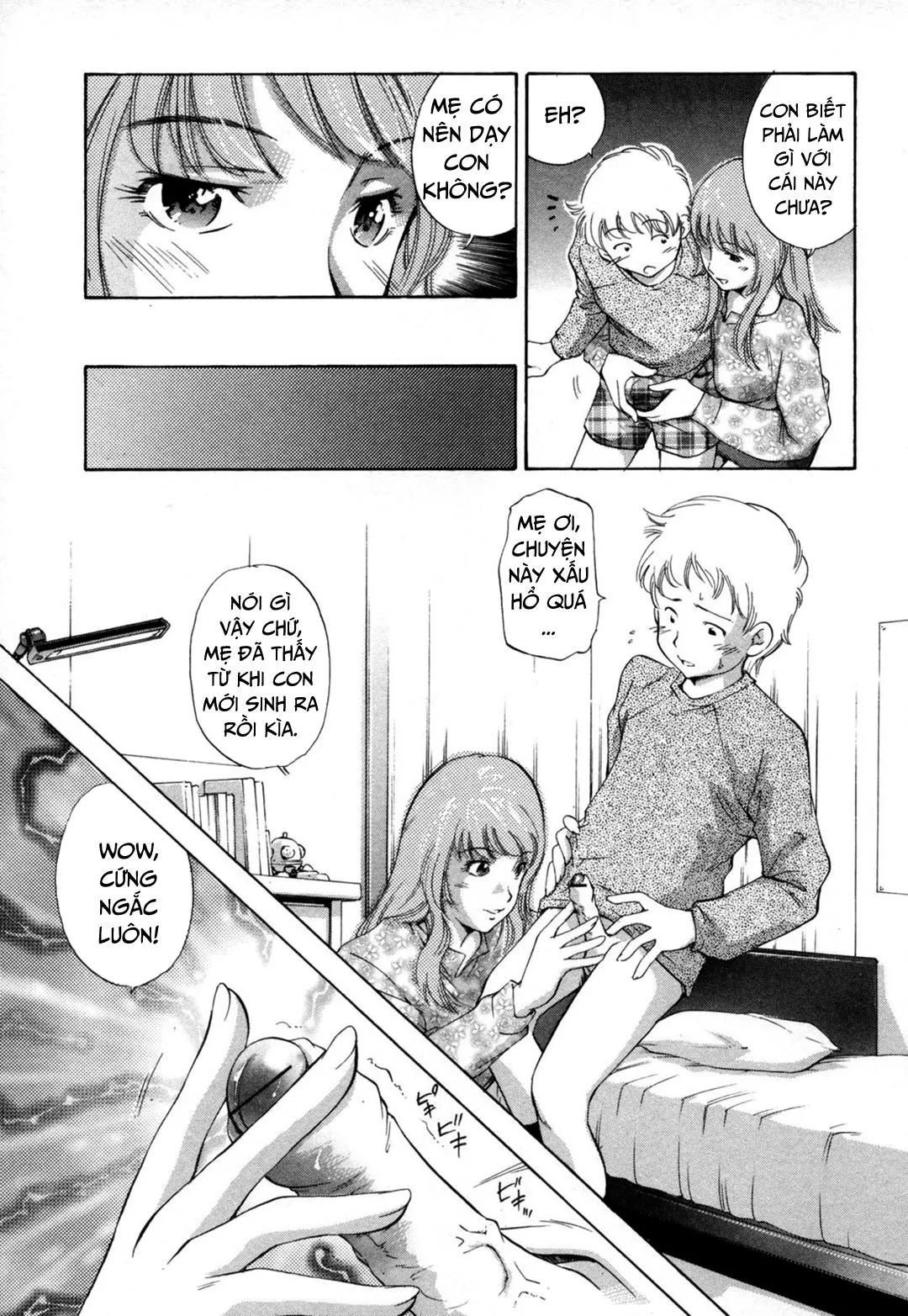 HentaiVN.net - Ảnh 6 - Midara na Haha Shishunki na Boku [Lewd Mother and My Puberty] - Chap 3 - Học làm người lớn