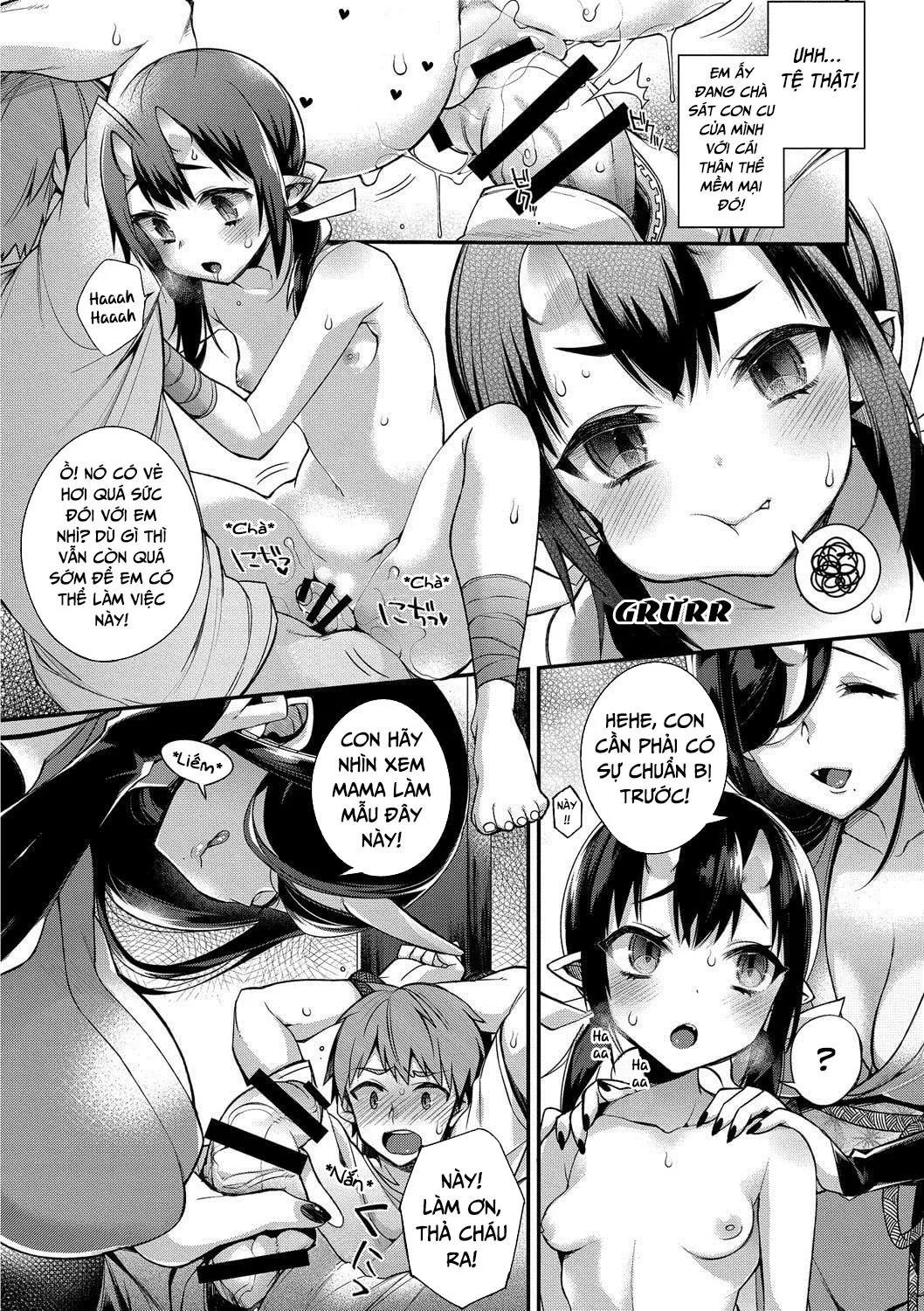HentaiVN.net - Ảnh 10 - Vợ tôi là quỷ [Oni no Oyako wa Hito no Osu to Kozukuri ga Shitai Musume Hen] - Oneshot