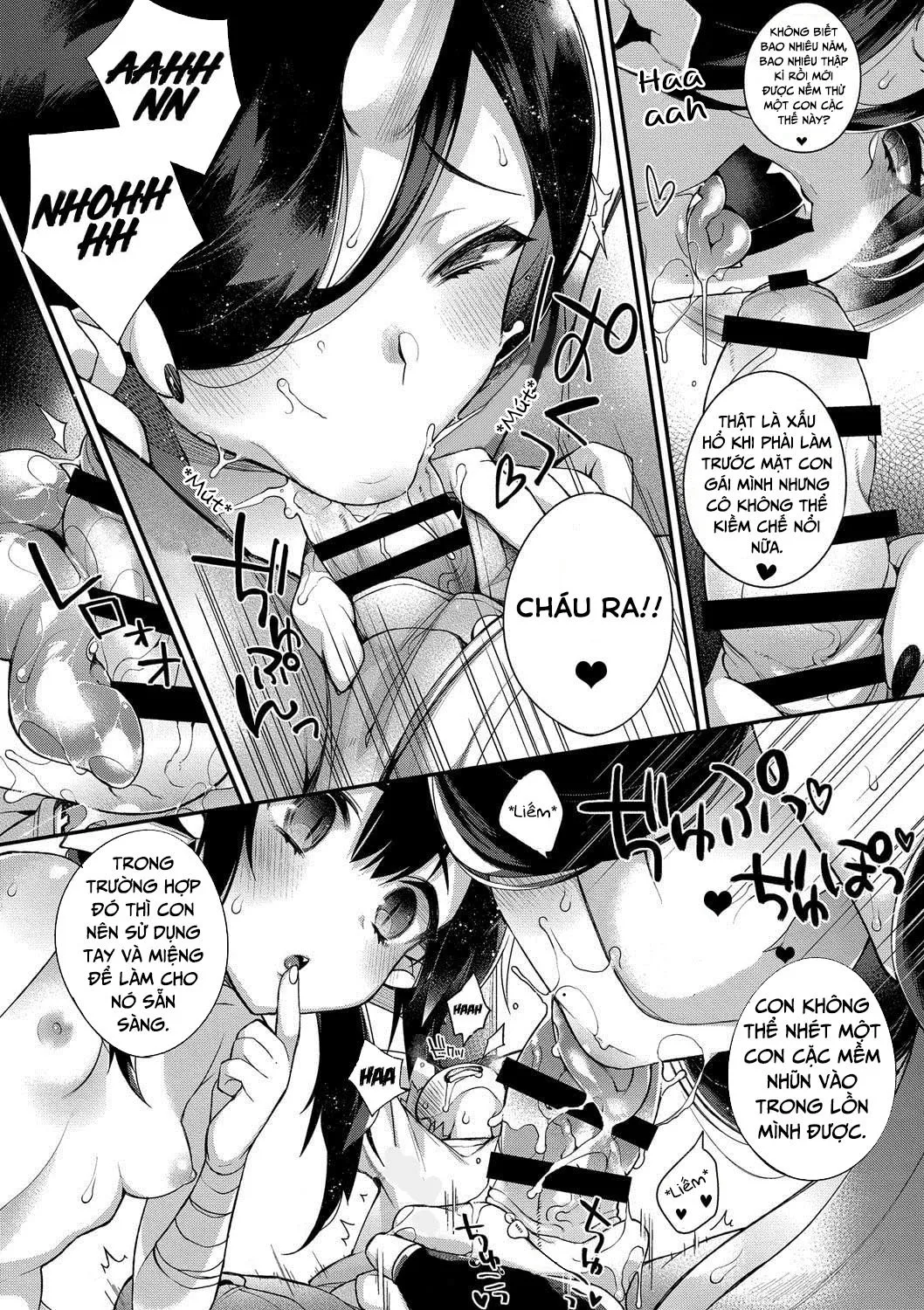 HentaiVN.net - Ảnh 11 - Vợ tôi là quỷ [Oni no Oyako wa Hito no Osu to Kozukuri ga Shitai Musume Hen] - Oneshot
