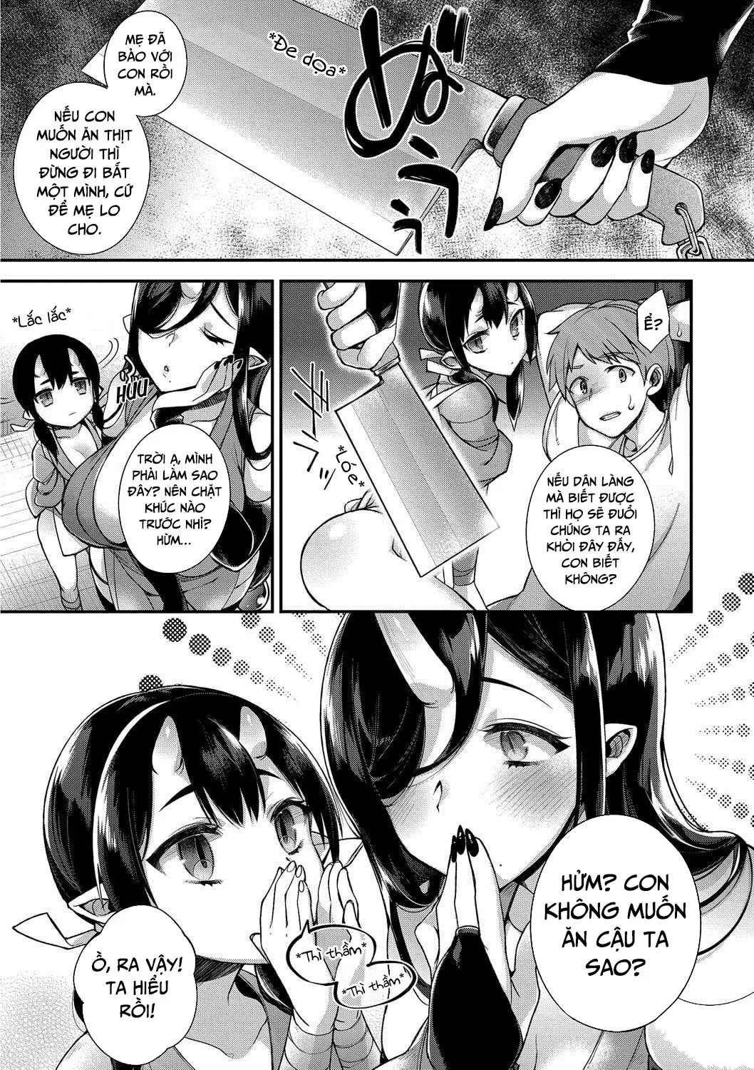 HentaiVN.net - Ảnh 6 - Vợ tôi là quỷ [Oni no Oyako wa Hito no Osu to Kozukuri ga Shitai Musume Hen] - Oneshot
